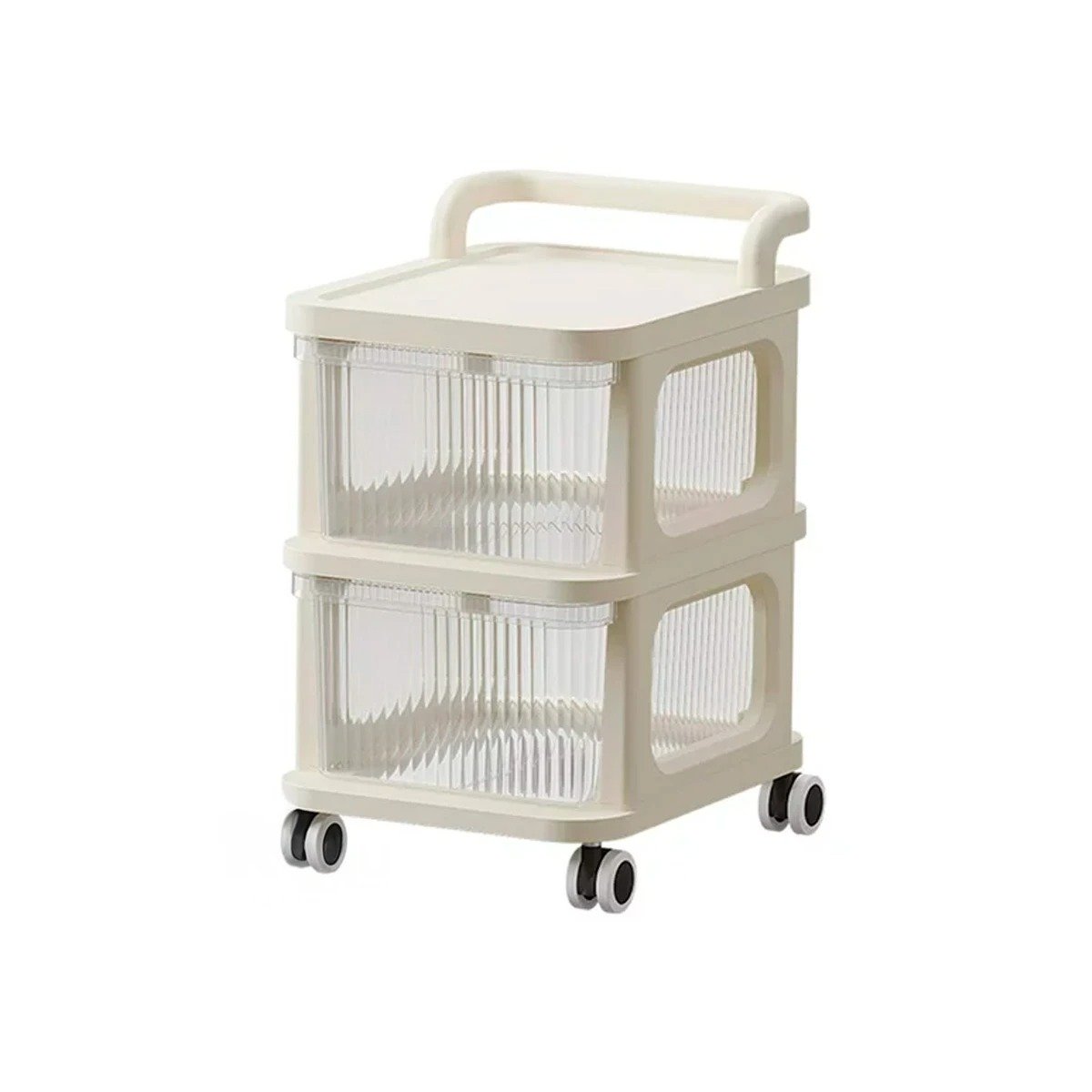 PACK2 MODULO COMPACTO CERRADO CON CAJONES DE 2 NIVELES CON ASA BEIGE CLARO Y+REGALO STICKER - 2