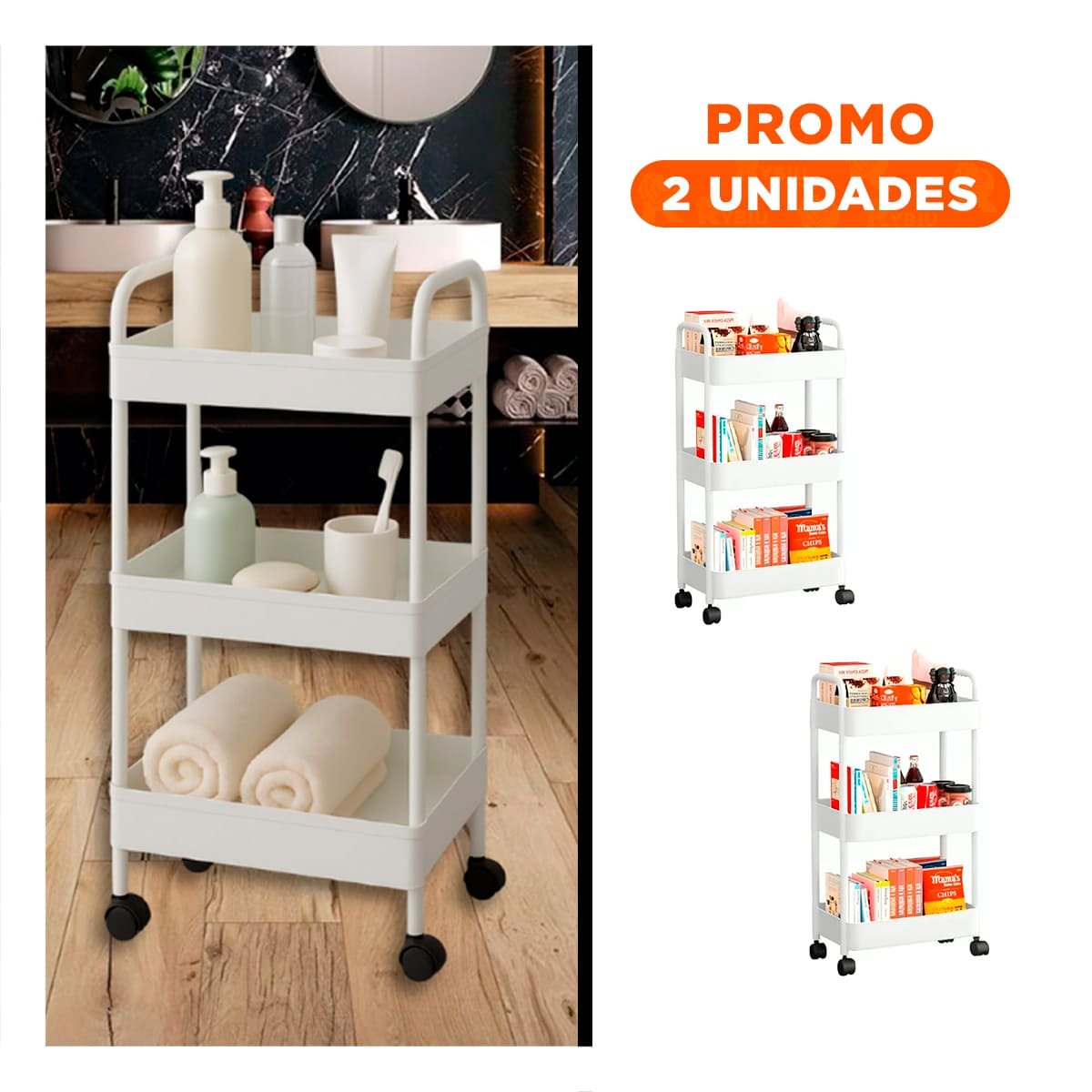 PACK2 SOPORTE VERTICAL DE COLOR BLANCO CON ESTRUCTURA FIRME PARA LIBROS - 1