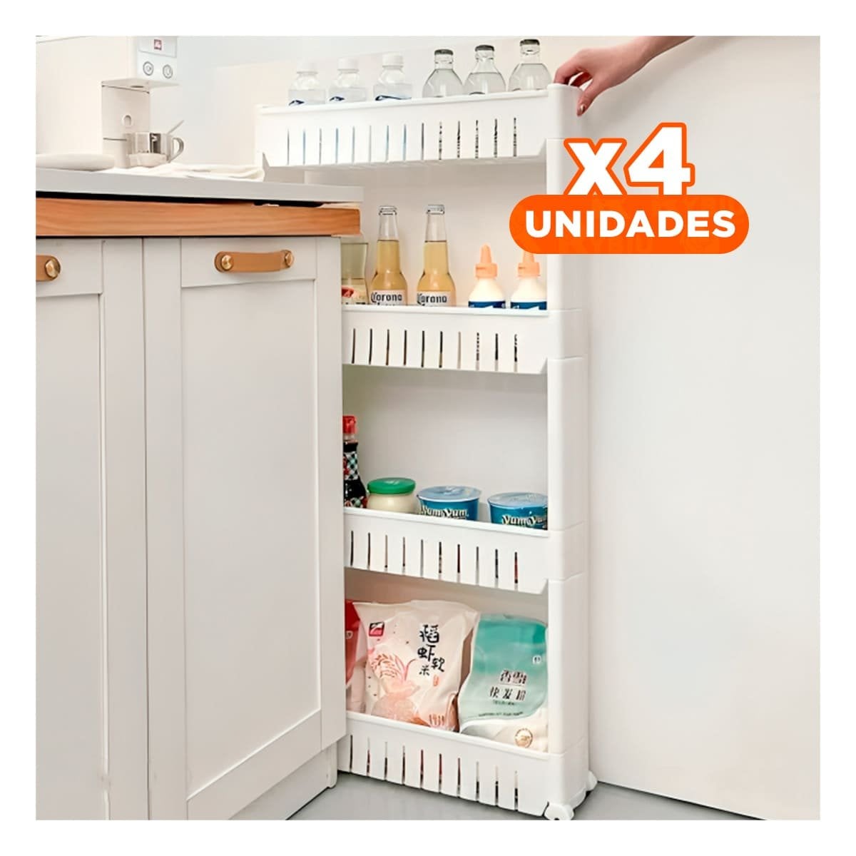 PACK4 TORRE LATERAL DELGADO DE 4 NIVELES CON VENTILAS BLANCO PLASTICO - 1