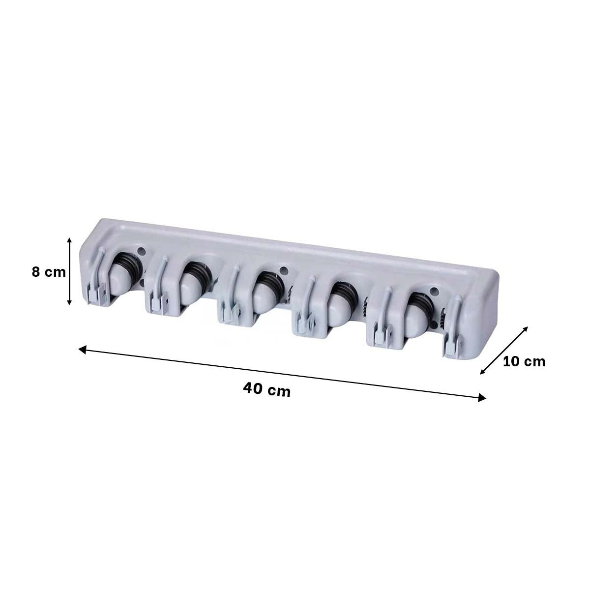 PACK2 SOPORTE FUNCIONAL PARA ESCOBAS CON 5 ESPACIOS PARA CASA PLOMO Y+REGALO STICKER - 4