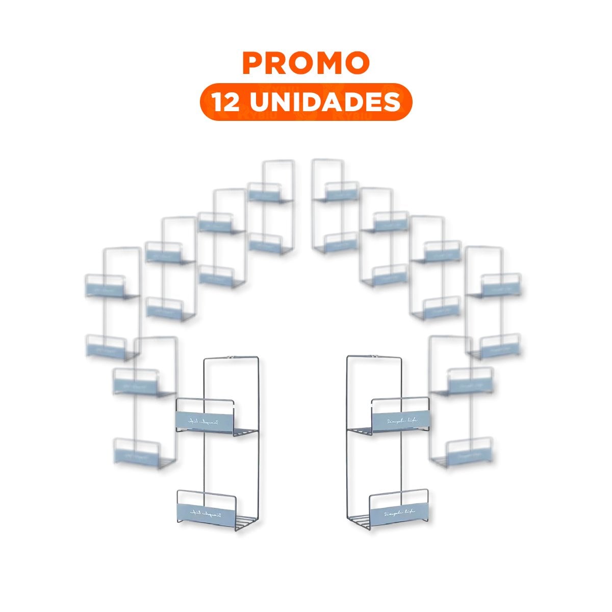 PACK12 ESTRUCTURA MULTIUSO PARA CARTERAS AZUL 45X17X19CM ACERO CARBONATO PRO Y+REGALO STICKER - 1