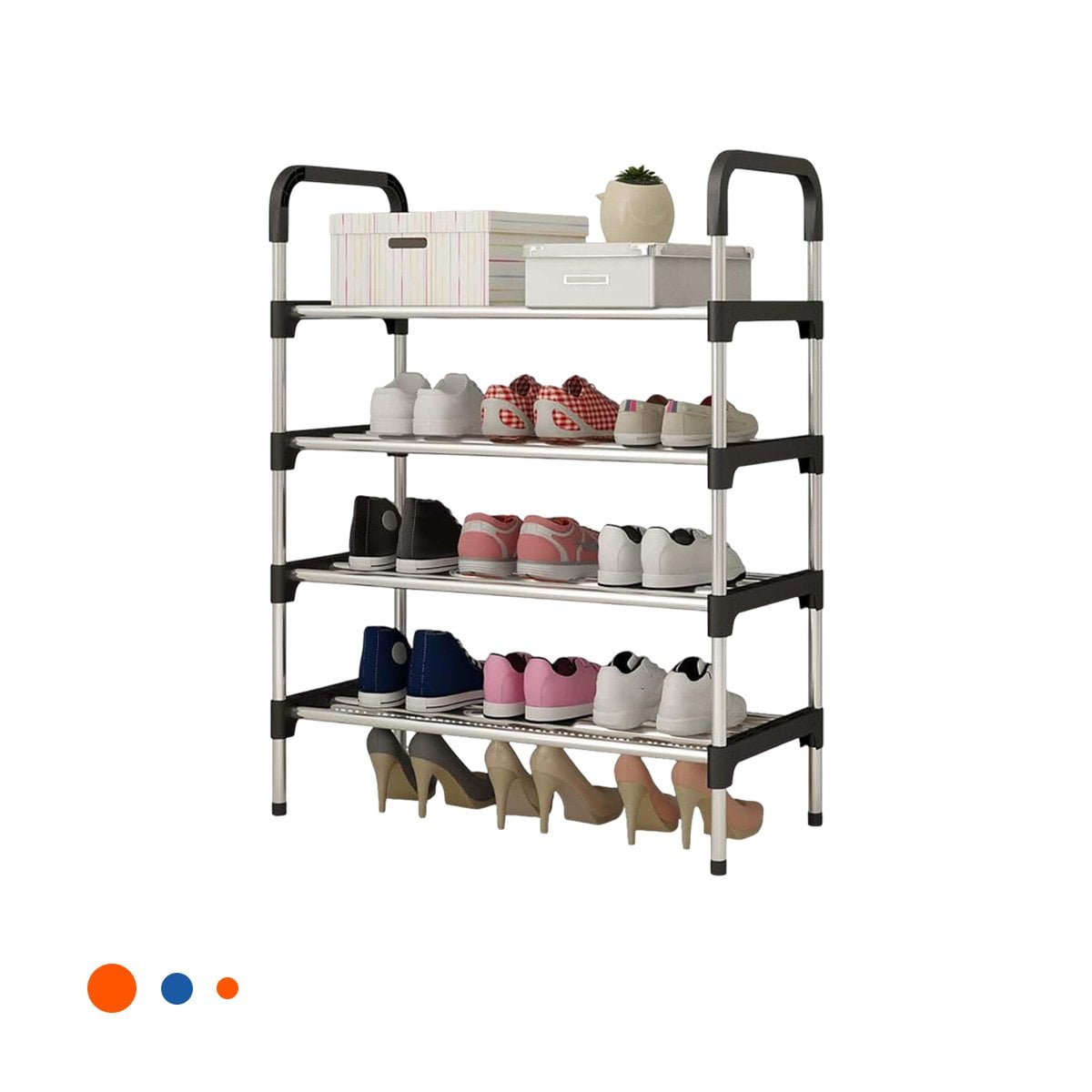 PACK2 MUEBLE VERTICAL 4 NIVELES COMPACTO Y SEGURO Y FACIL DE USAR NEGRO Y+REGALO STICKER - 2