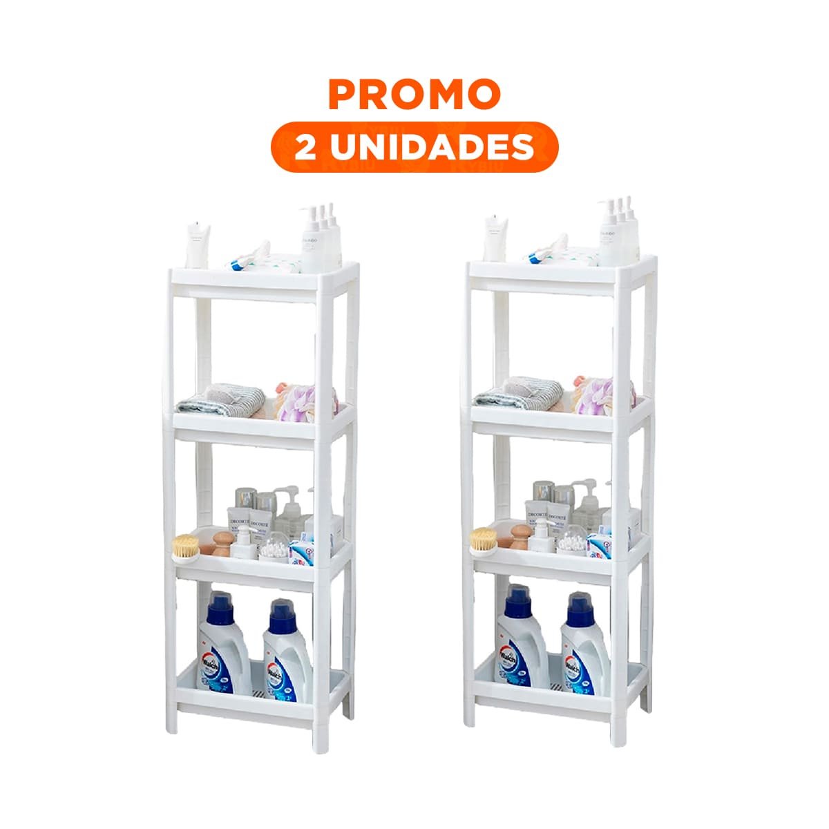 PACK2 SOPORTE VERTICAL 4 NIVELES DE COLOR BLANCO CON ESTRUCTURA FIRME DE LIBROS - 1