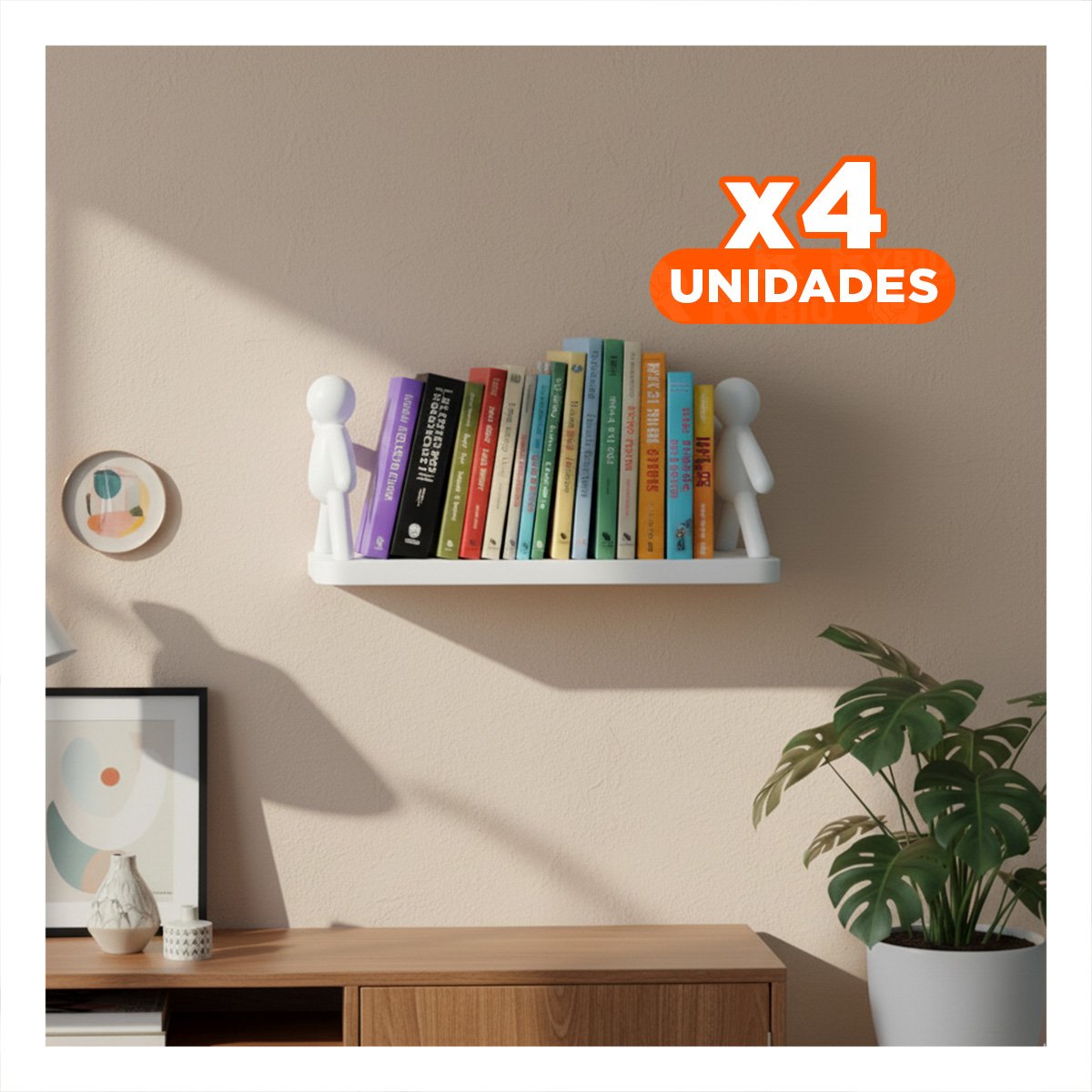 PACK4 ORGANIZADOR HUMANOIDE PLASTICO PARA MANTENER ACCESORIOS Y OBJETOS BLANCO - 1