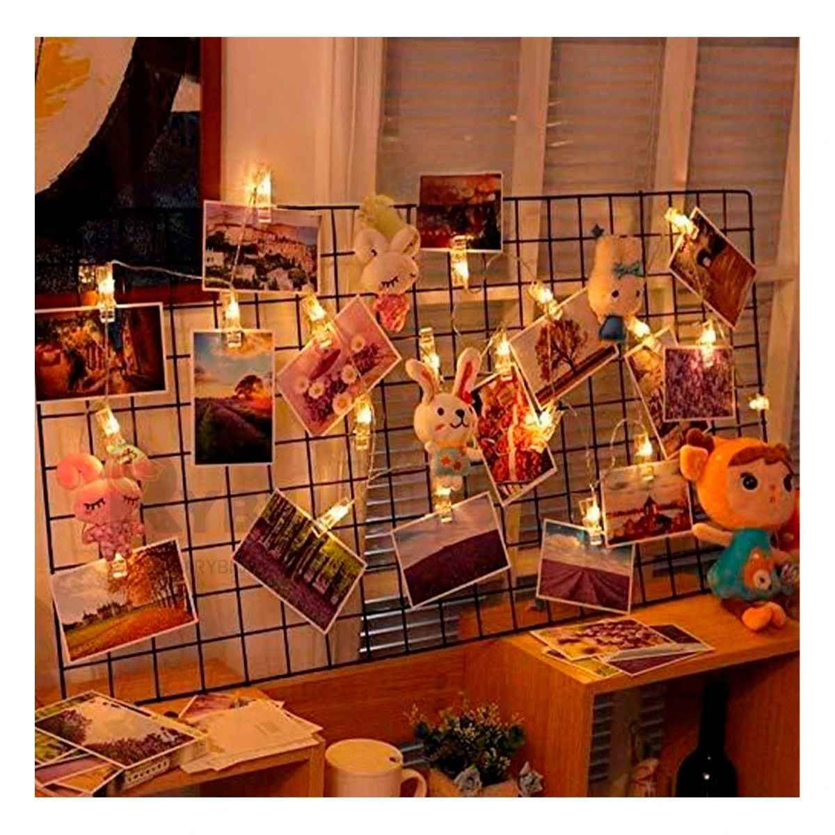 PACK12 FIESTA LED CON 20 CLIPS PARA FOTOS 3 METROS PARA HABITACION Y SALON Y+PAPEL REGALO - 3