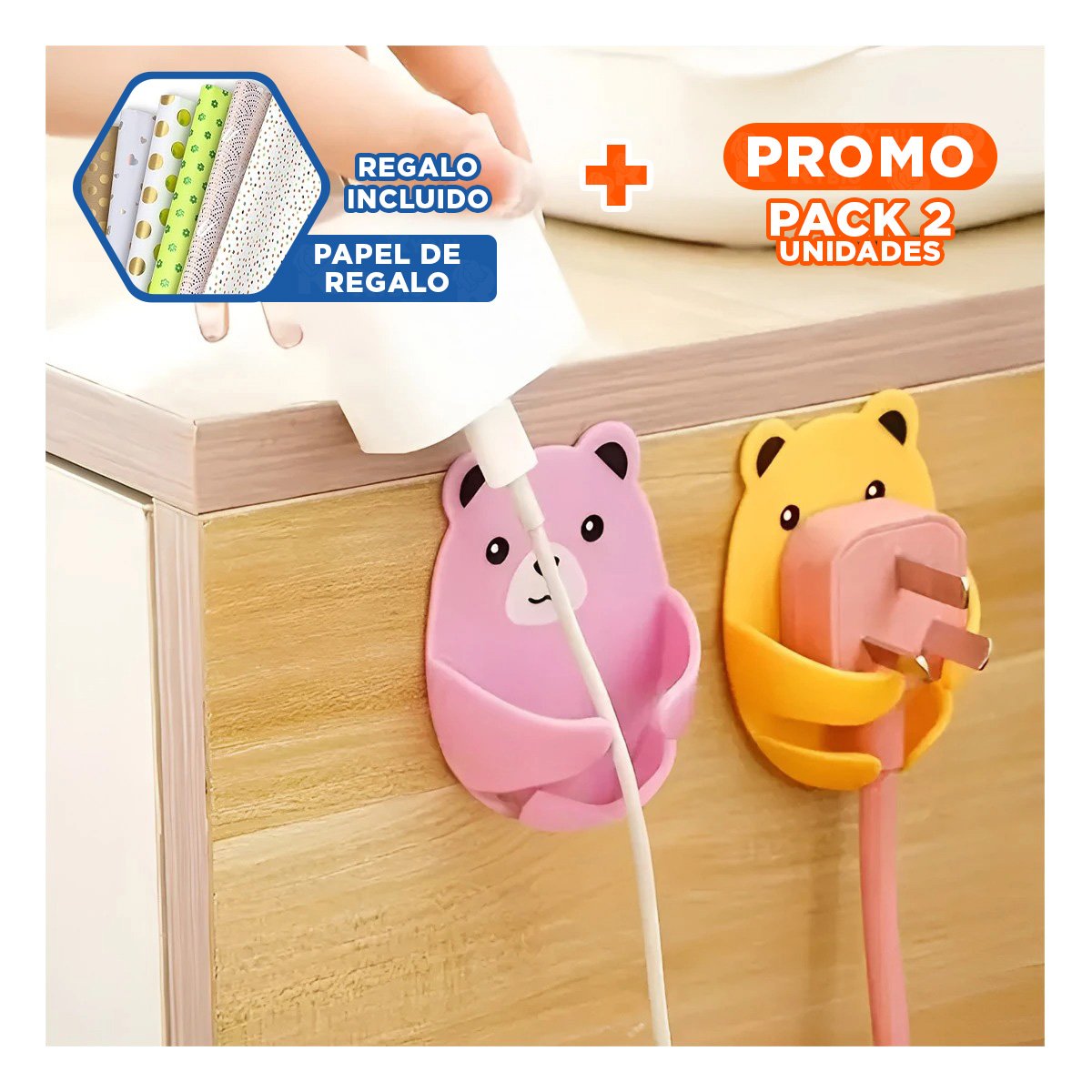 PACK2 EQUIPO DE GANCHO DIBUJOS ANIMADOS DE ESTILO ACTIVO EN SU VIVIENDA Y+PAPEL REGALO - 1