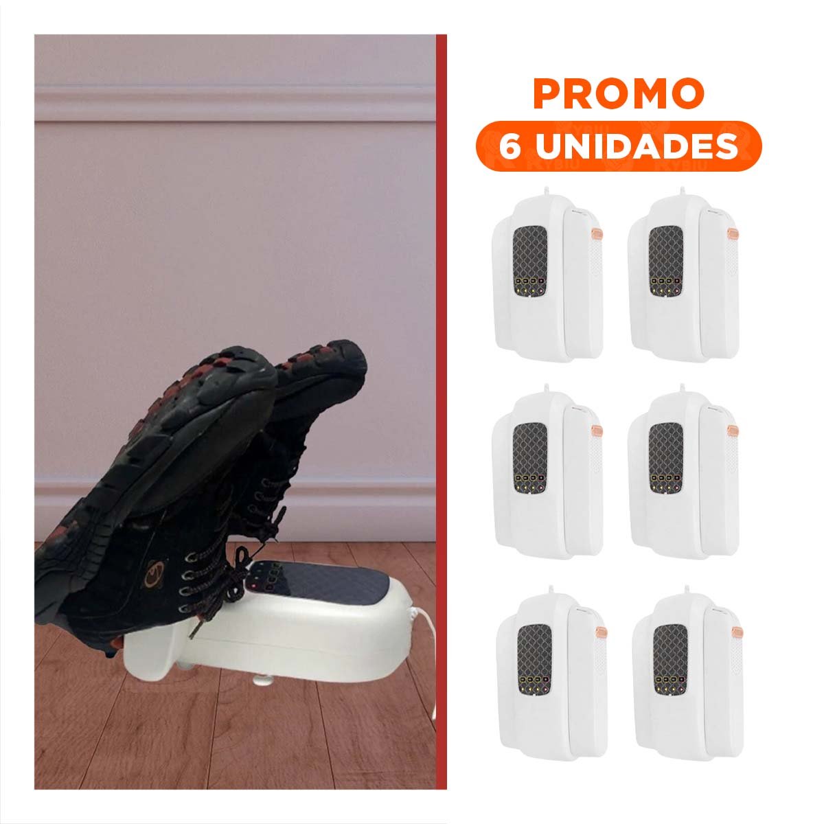 PACK6 SISTEMA DE ZAPATOS ELECTRICO SECADOR PORTATIL USO DIARIO BLANCO - 1