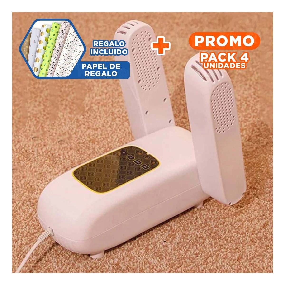 PACK4 APARATO DE ZAPATOS ELECTRICO PRACTICO HOGAR USO CONTINUO BLANCO Y+PAPEL REGALO - 1