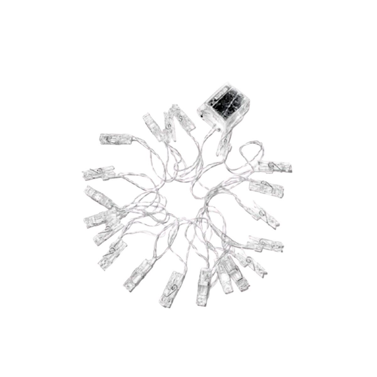 PACK12 GUIRNALDA LED CON 20 CLIPS PARA FOTOS 3 METROS BLANCA PARA HOGAR Y+REGALO STICKER - 2