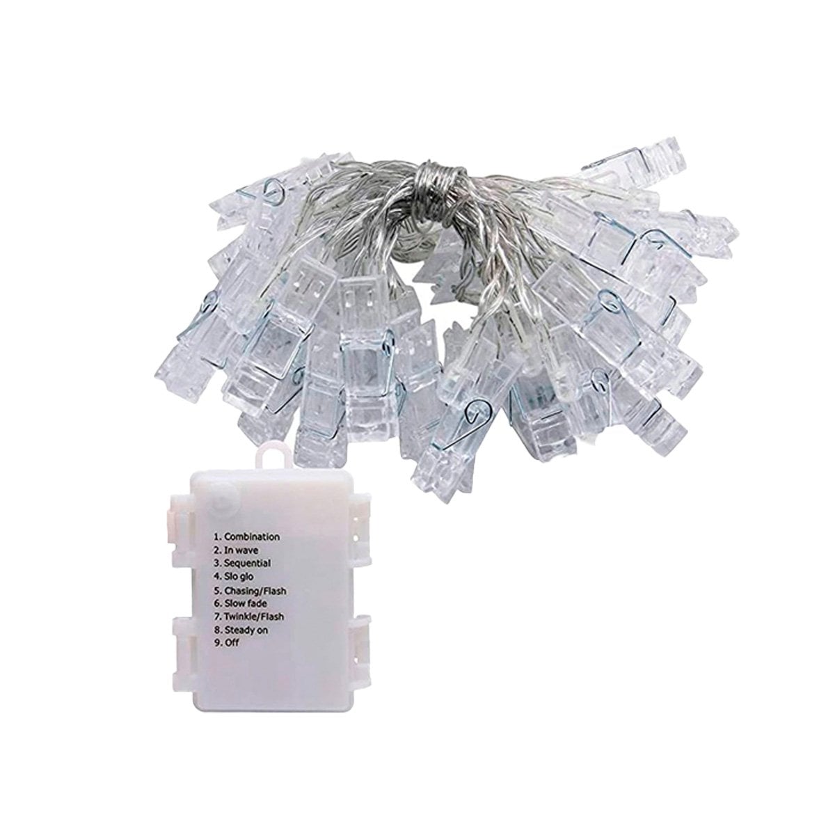 PACK6 BLANCA LED CON 20 CLIPS PARA FOTOS 3 METROS PARA SALA Y COMEDOR Y+REGALO STICKER - 2