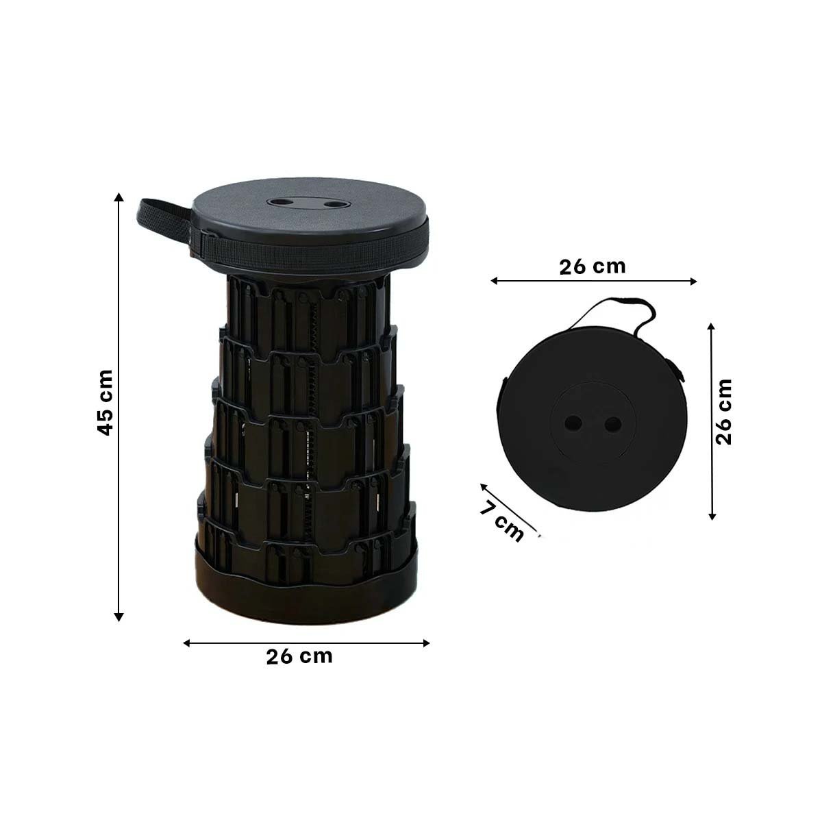 PACK6 SILLA LIVIANA PLEGABLE PORTATIL TODO NEGRO CON DOBLE SEGURO - 4
