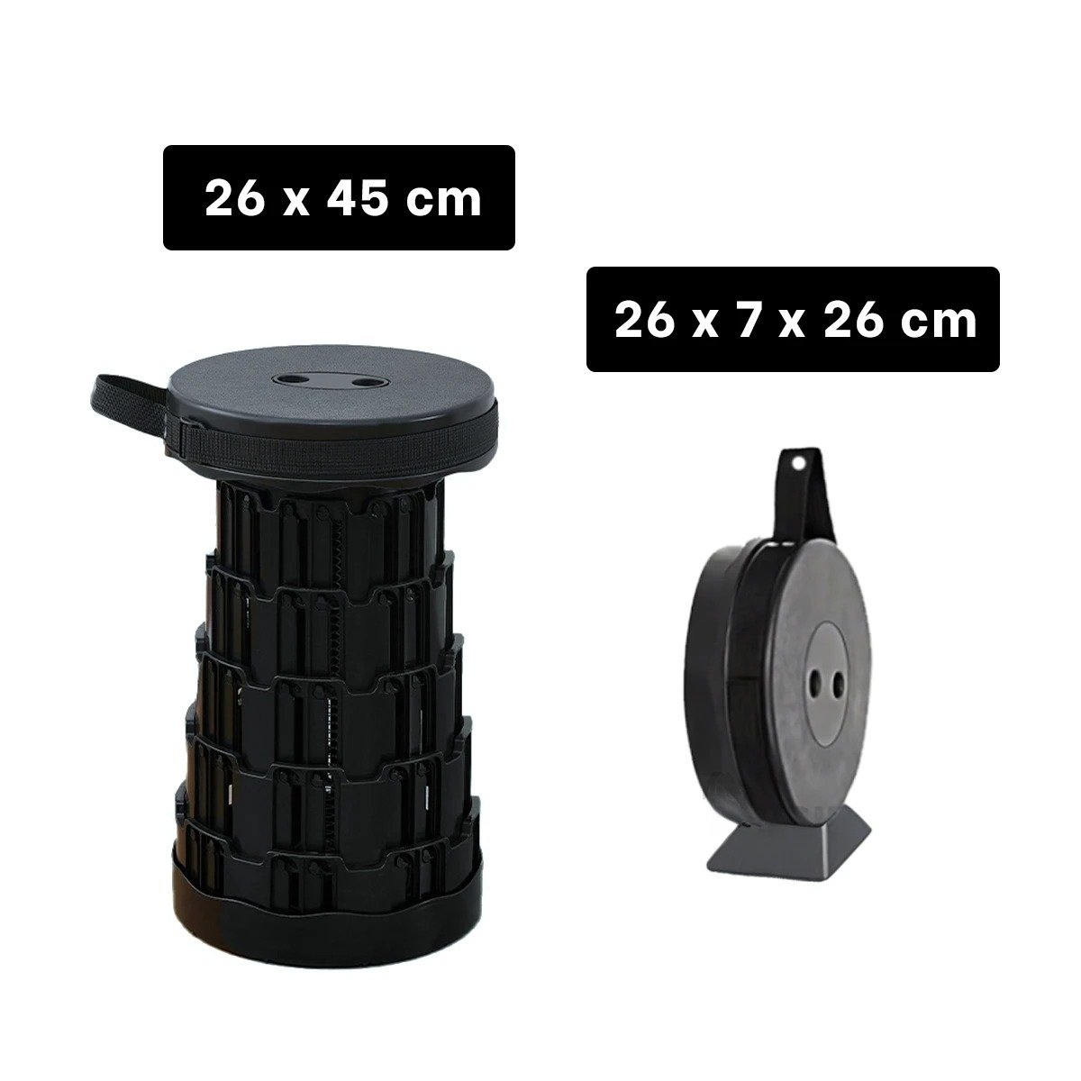 PACK12 SILLON PRACTICO PLEGABLE PORTATIL TODO NEGRO CON DOS SEGUROS Y+REGALO STICKER - 4
