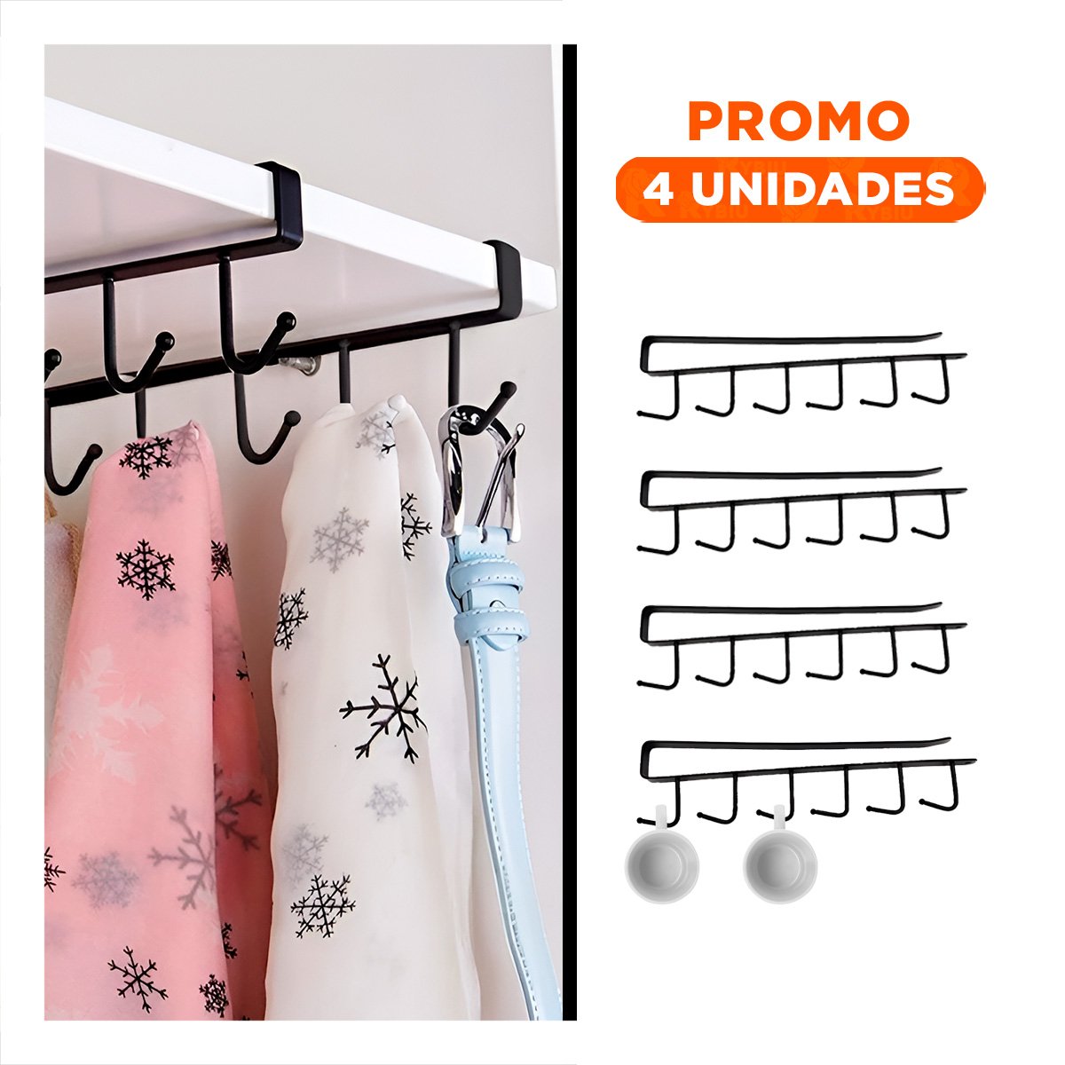 PACK4 MUEBLE AUXILIAR 6X1 COLOR NEGRO CON REJILLA DE SEGURIDAD DE MUCHA CARGA Y+REGALO STICKER - 1
