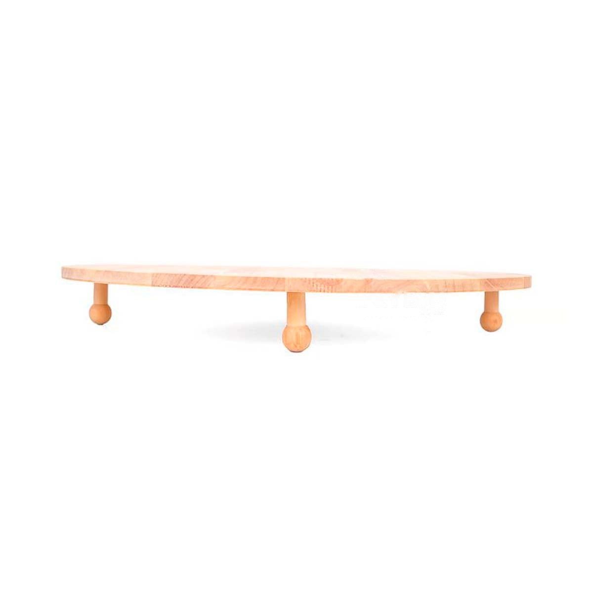 PLATAFORMA BAJA CIRCULAR DE MADERA CON PATITAS PARA DECORACION DE HOGAR Y+PAPEL REGALO - 1