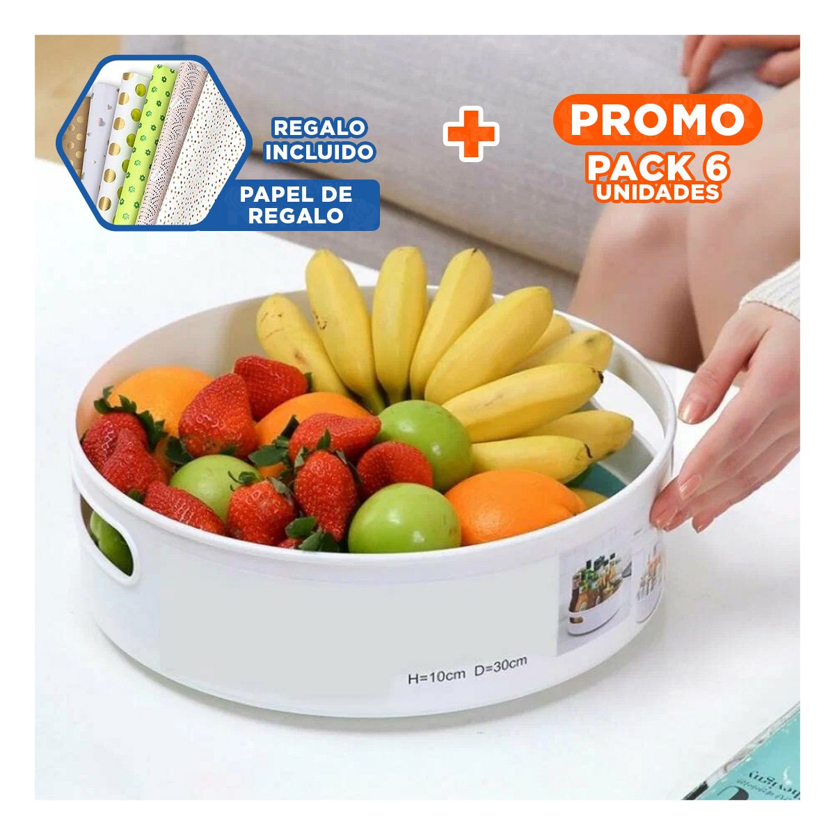 PACK6 HERRAMIENTA DE HOGAR 360 GRADOS 6.7CMX22.5CM BLANCO TALLA S Y MODERNO Y+PAPEL REGALO - 1
