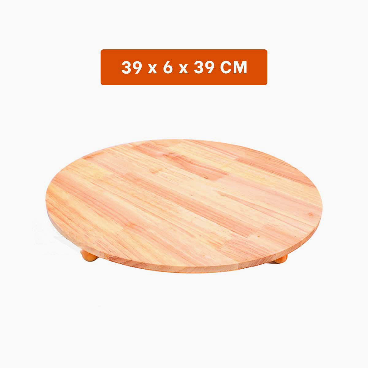 PEDESTAL DE MADERA CIRCULAR CON PATITAS PARA ESTILO HOGAR Y+LIGAS REGALO - 4