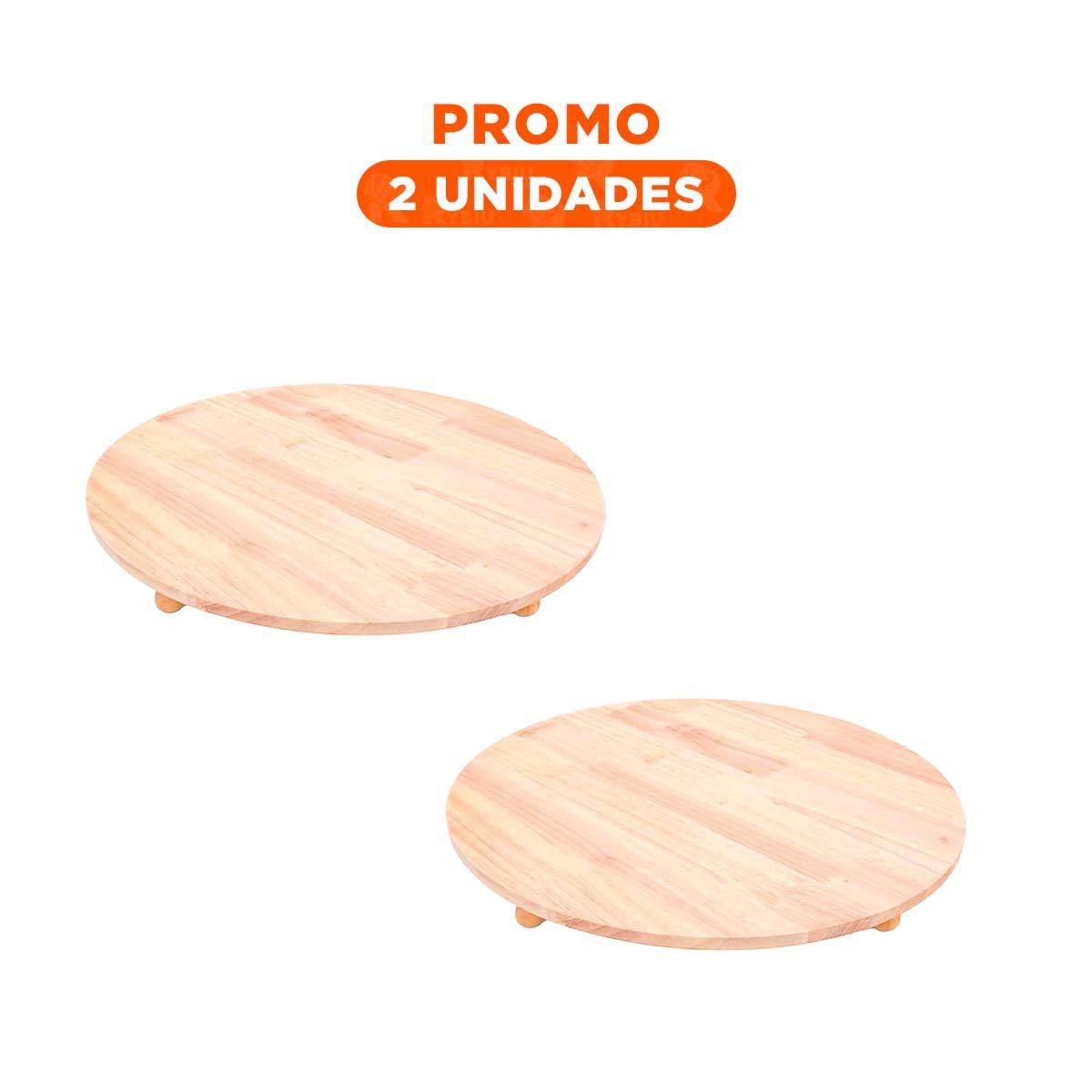 PACK2 ELEMENTO DECORATIVO CIRCULAR DE MADERA CON PATITAS PARA DECORACION DE HOGAR - 1