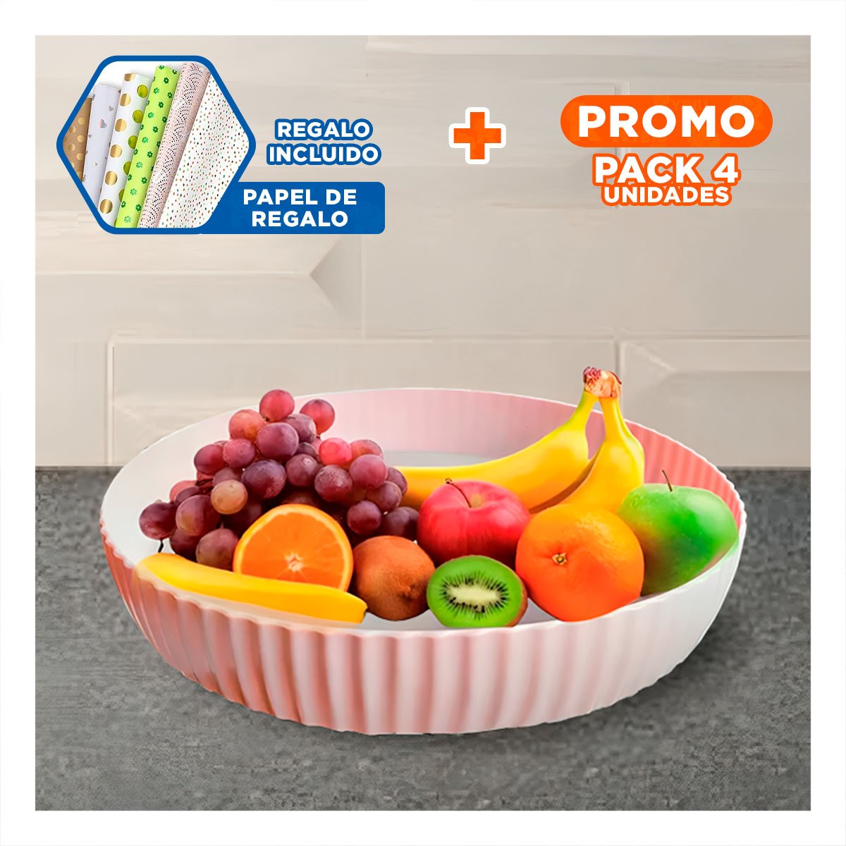 PACK4 MODULO PARA ESPECIAS PLASTICO 30.5X6X30.5CM AHORRA ESPACIO ROSADO Y+PAPEL REGALO - 1