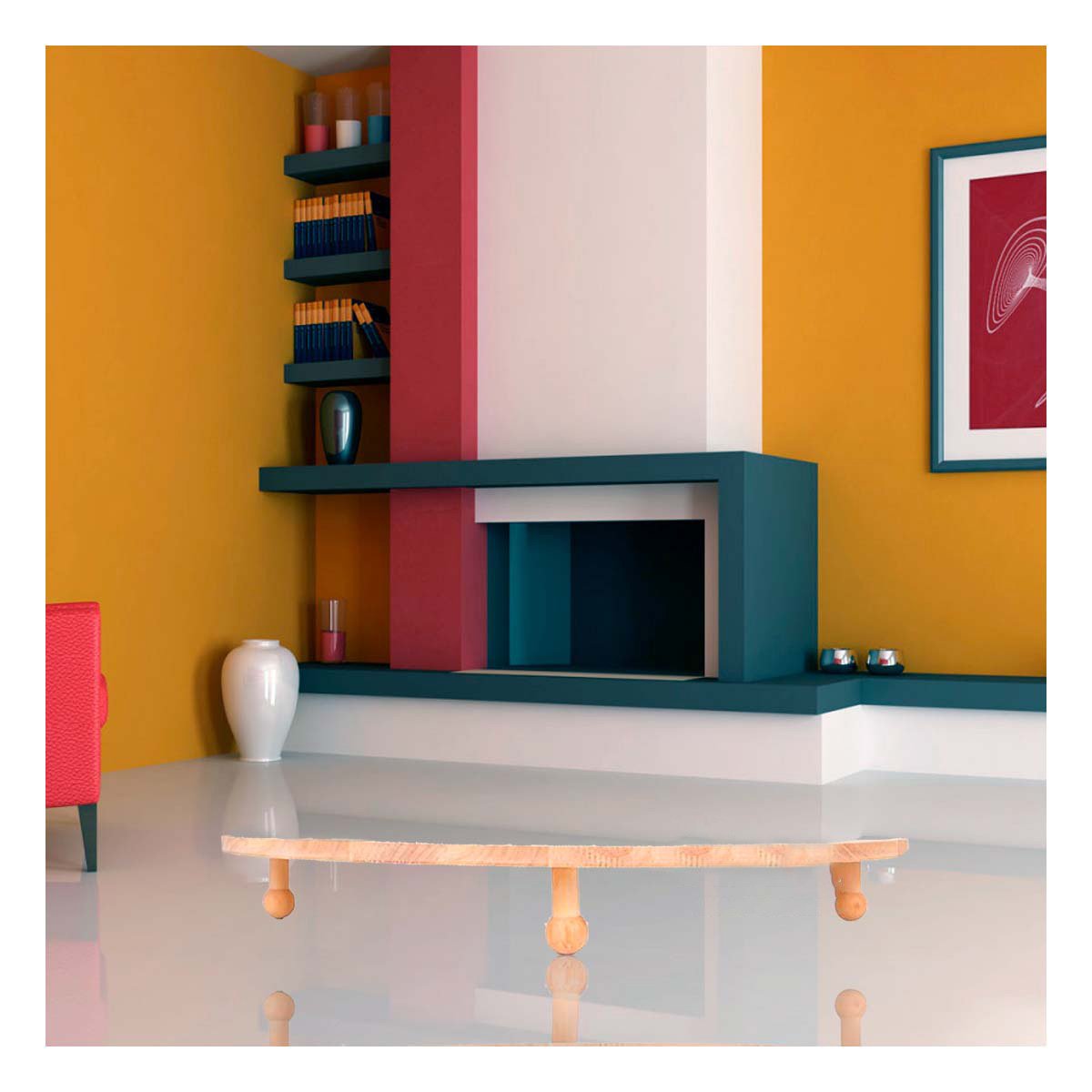 PACK6 ESTRUCTURA CIRCULAR DE MADERA CON PATITAS PARA DECORACION EN CASA Y+PAPEL REGALO - 5