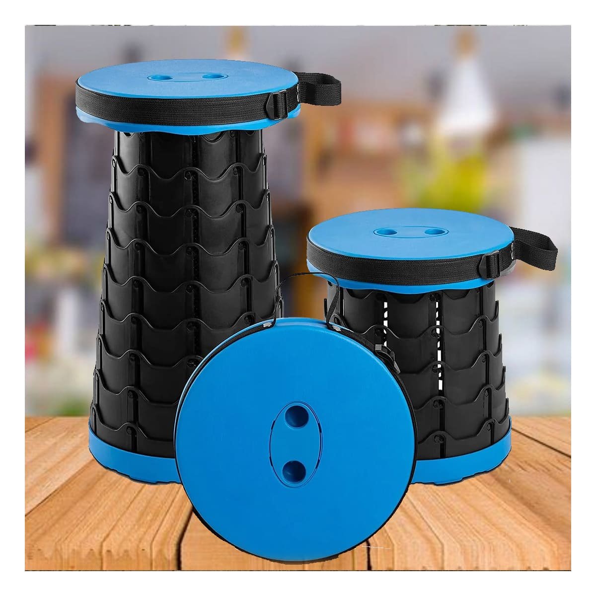 PACK6 BANQUETA VERSATIL CON SEGURO PARA PATIO JARDIN Y TERRAZA AZUL Y+PAPEL REGALO - 5