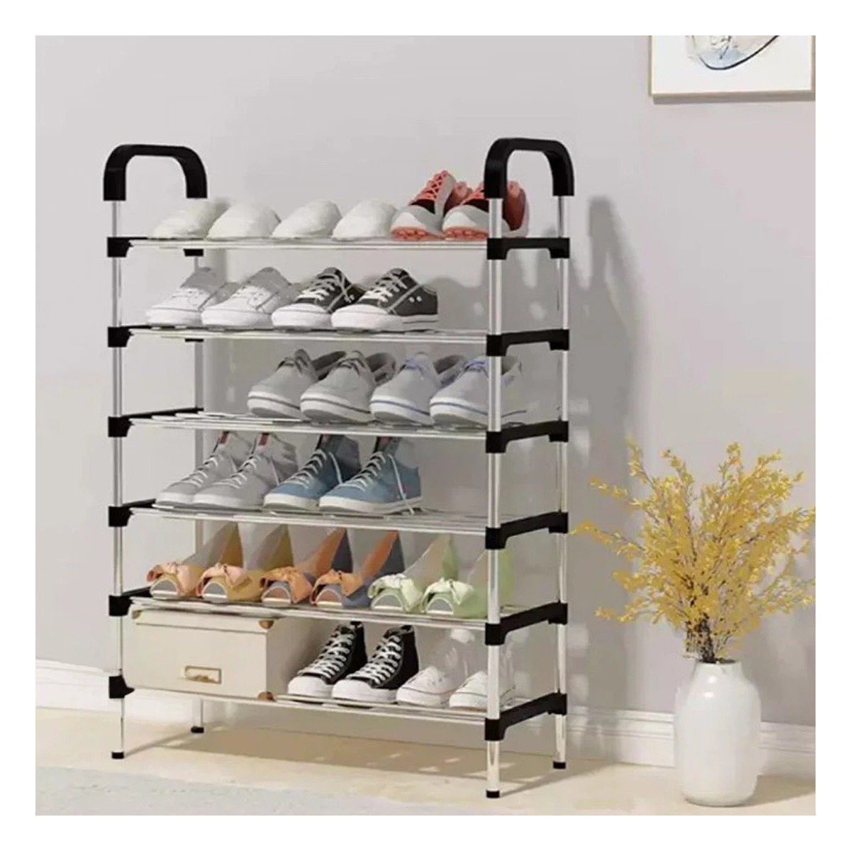 PACK6 PORTAZAPATOS VERTICAL COLGANTE PARA GUARDAR ZAPATOS FACIL NEGRO Y+PAPEL REGALO - 2