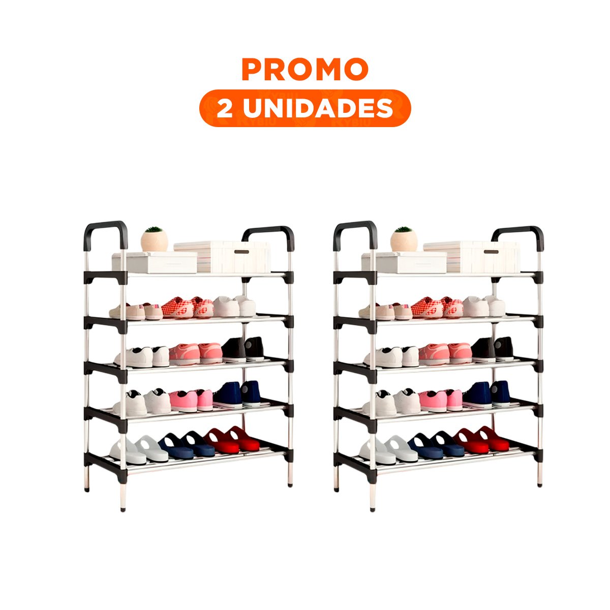 PACK2 PORTA ZAPATOS VERTICAL PARA MANTENER TODO EL CALZADO ORGANIZADO NEGRO - 1