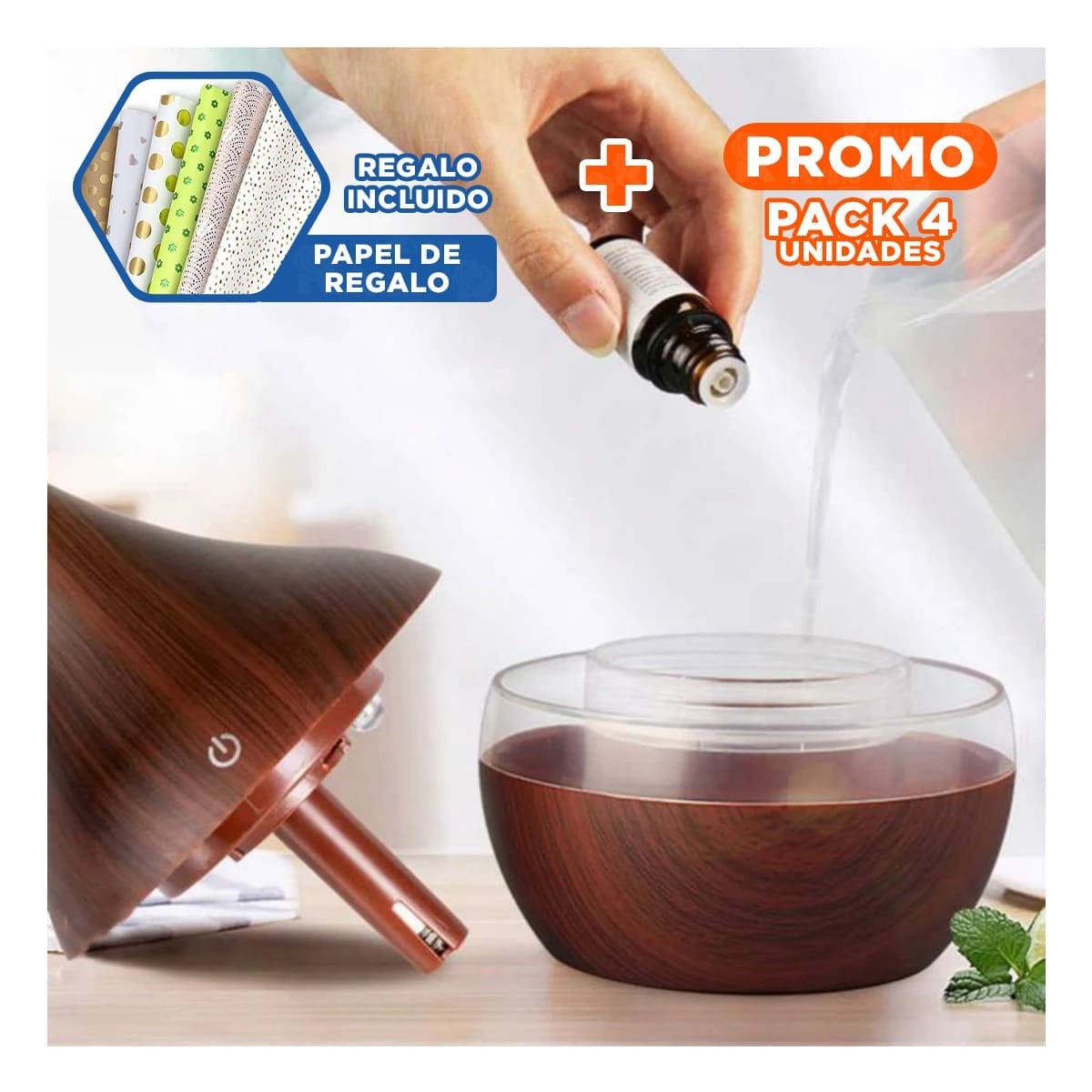 PACK4 AROMATIZADOR PARA SALA CON ESTILO NATURAL Y MADERA OSCURO DECORATIVO Y+PAPEL REGALO - 1