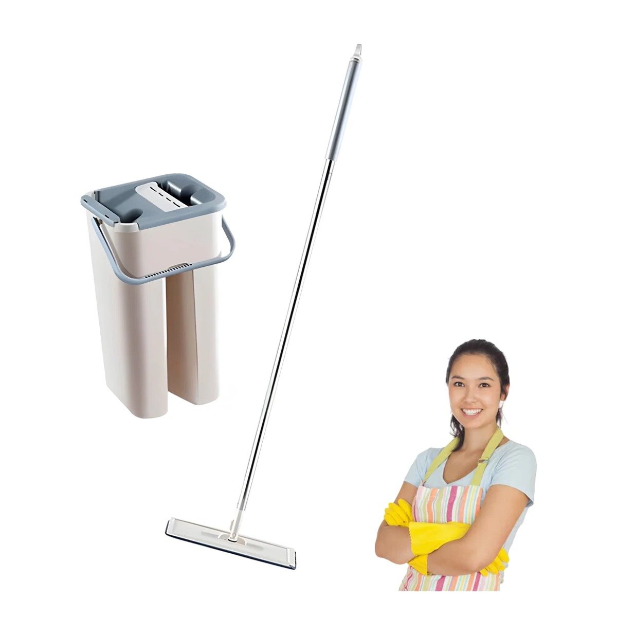 PACK4 FREGONA MULTIUSO 360 CON BALDE CENTRIFUGADOR PARA LIMPIEZA GRIS Y+PAPEL REGALO - 3