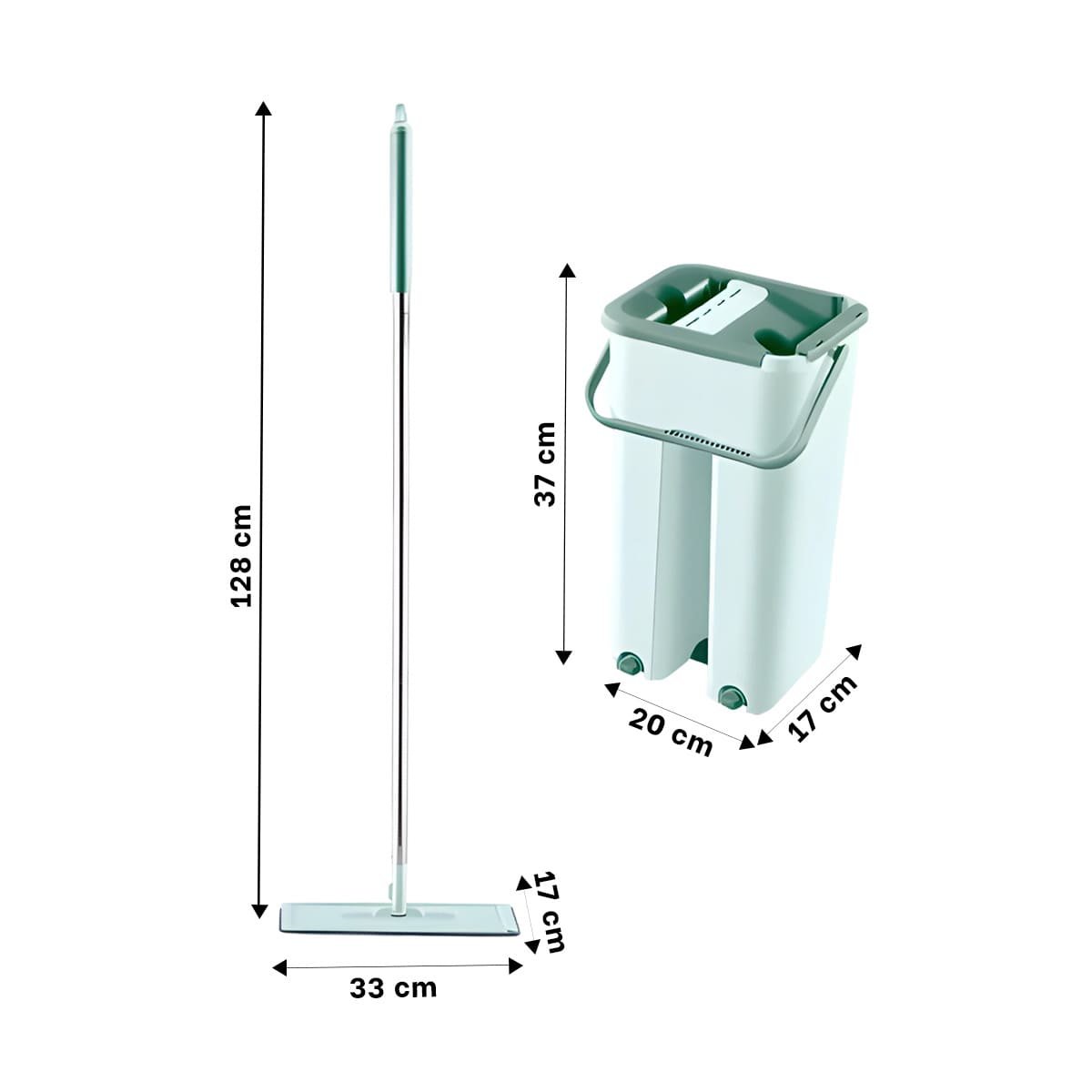 PACK6 MOPA GIRATORIA CON BALDE EFICIENTE PARA LIMPIEZA DE CASA VERDE AGUA Y+REGALO STICKER - 4