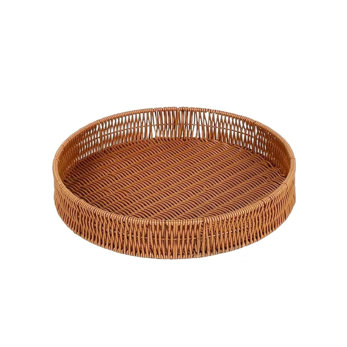 PACK2 RECIPIENTE FUNCIONAL TEJIDO CIRCULAR 26CM MARRON PARA HOGAR MODERNO Y+REGALO STICKER - 2