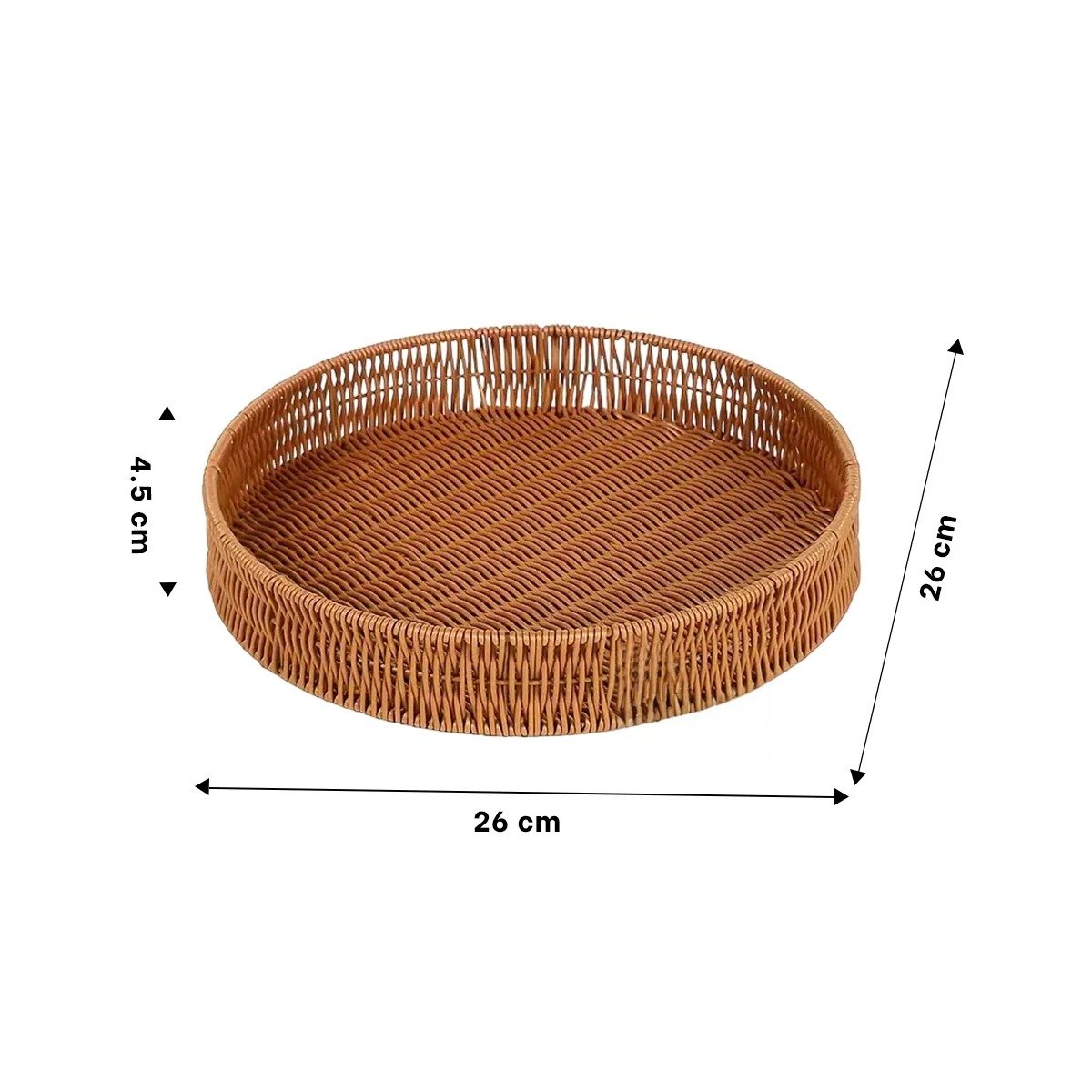 PACK2 RECIPIENTE FUNCIONAL TEJIDO CIRCULAR 26CM MARRON PARA HOGAR MODERNO Y+REGALO STICKER - 4