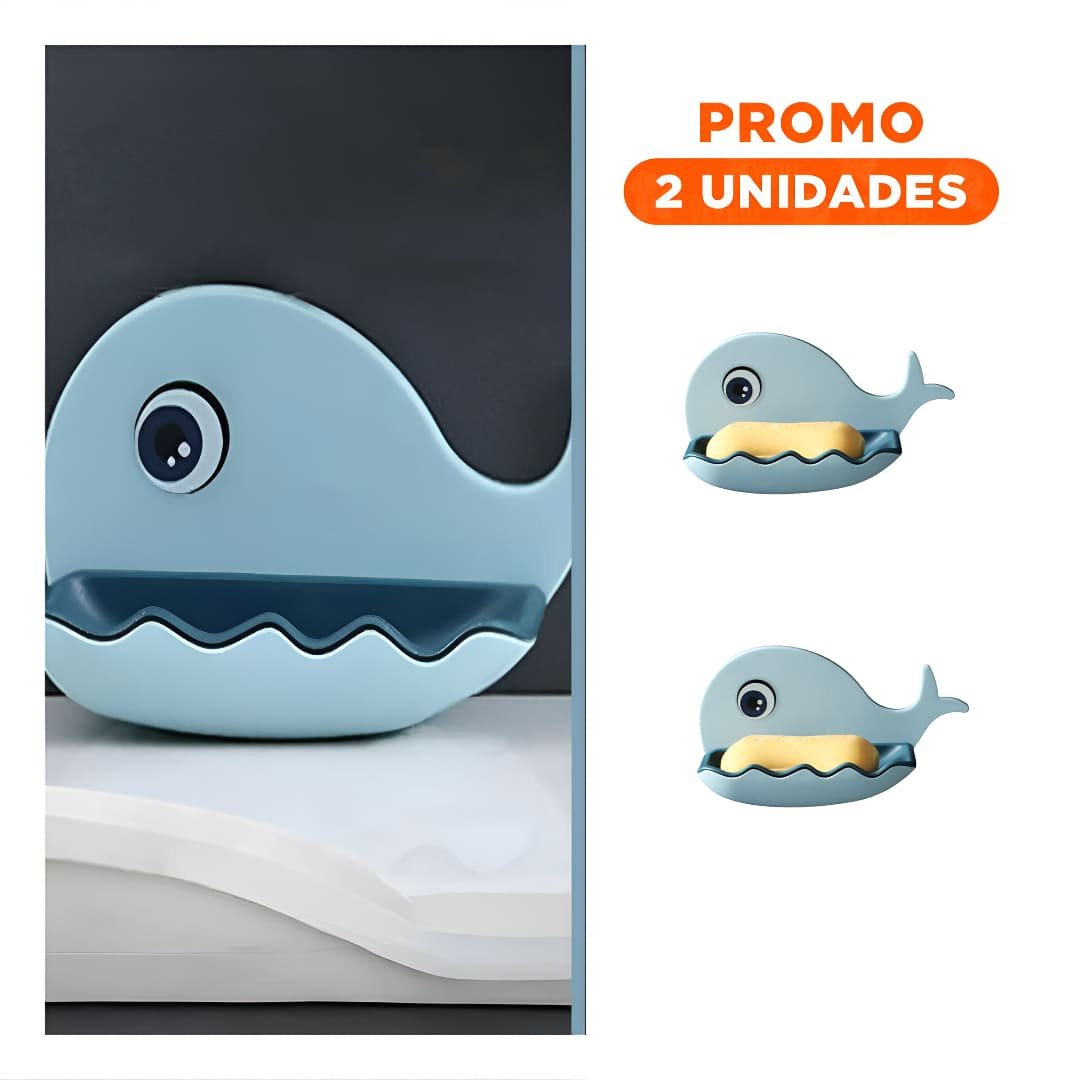 PACK2 CONTENEDOR JABON DE BALLENA COLOR CELESTE PARA COCINA USO DIARIO - 1