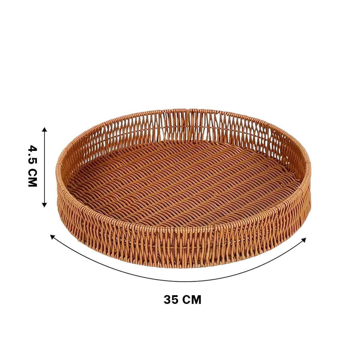 PACK4 CONTENEDOR ORGANIZADOR TEJIDO CIRCULAR 35CM MARRON PARA ESPACIOS DEL HOGAR Y+PAPEL REGALO - 4
