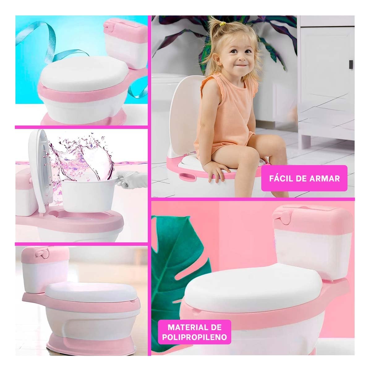 PACK2 ALTERNATIVA SANITARIA INFANTIL ROSADO PARA HOGAR CON DISENO PRACTICO Y+PAPEL REGALO - 3