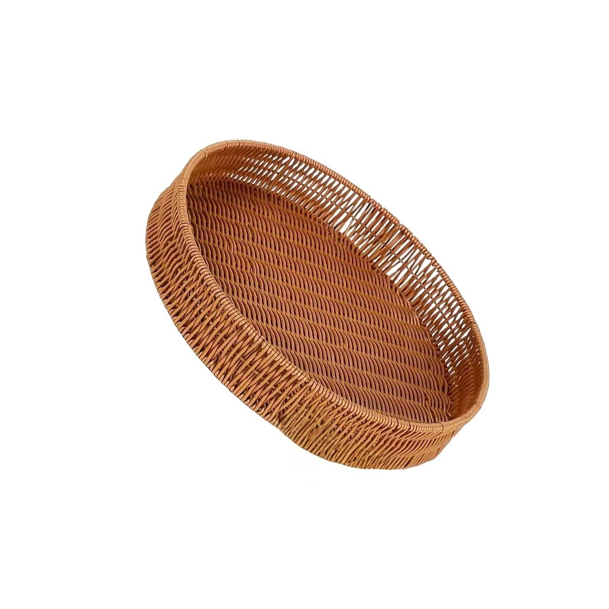 PACK2 RECIPIENTE FUNCIONAL TEJIDO CIRCULAR 30CM MARRON PARA HOGAR MODERNO Y+REGALO STICKER - 2
