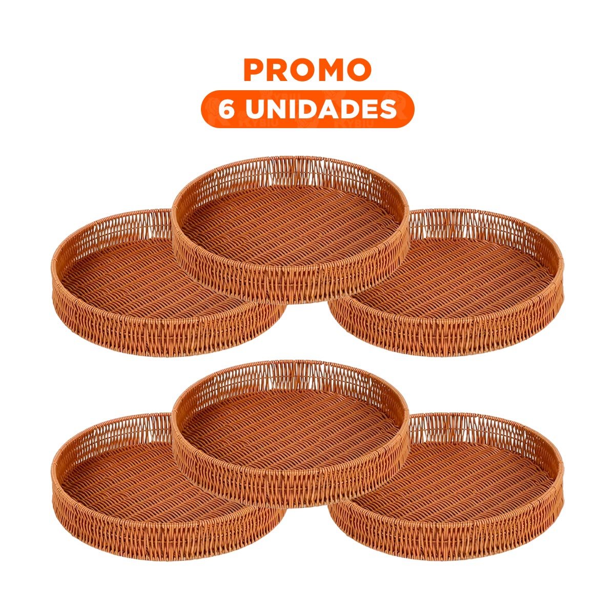 PACK6 CONTENEDOR DECORATIVO TEJIDO CIRCULAR 26CM MARRON ORDEN PERSONAL DIARIO EXTRA - 1