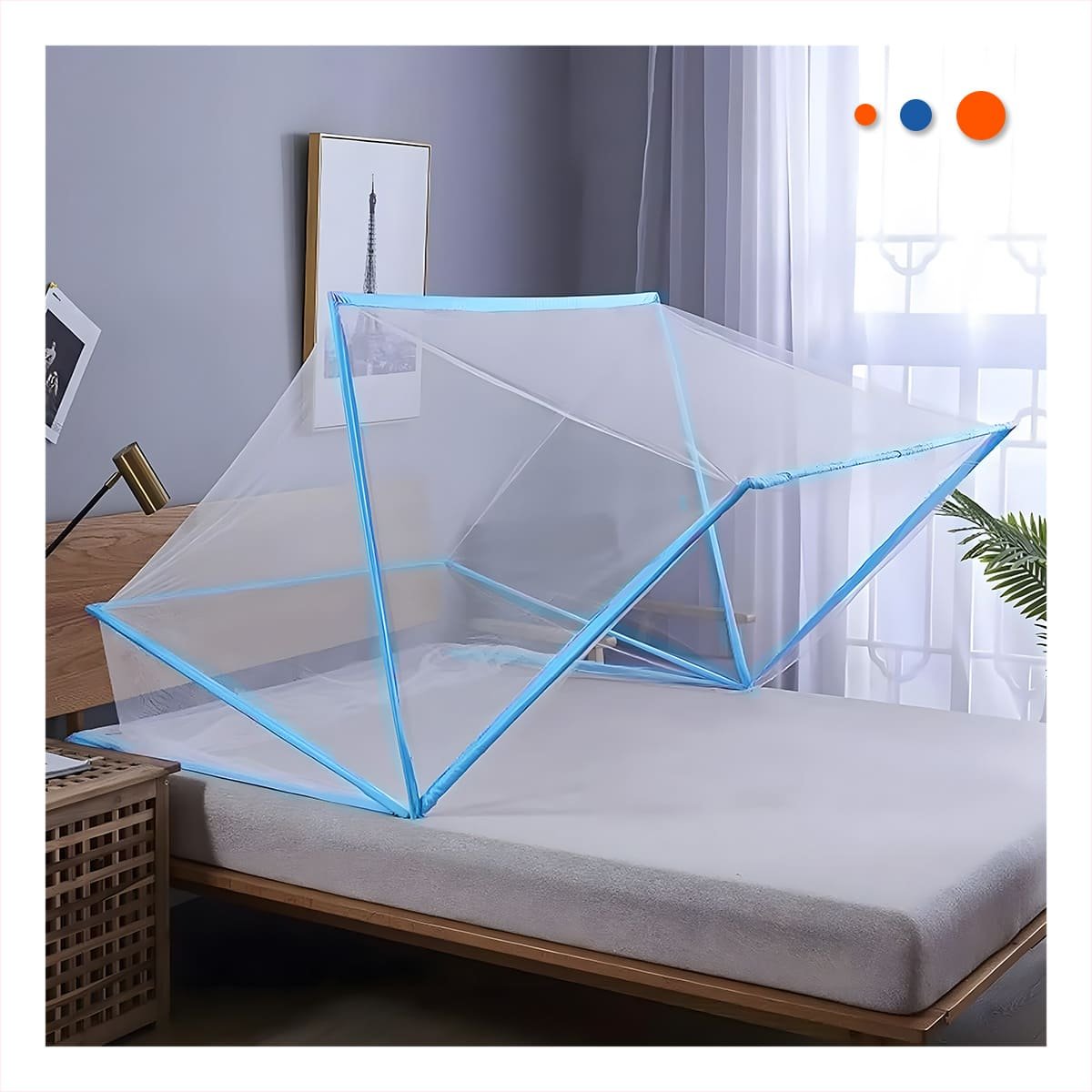PACK4 MALLA PLEGABLE 130X190CM COMODA Y RESISTENTE Y FACIL DE GUARDAR CELESTE Y+PAPEL REGALO - 2