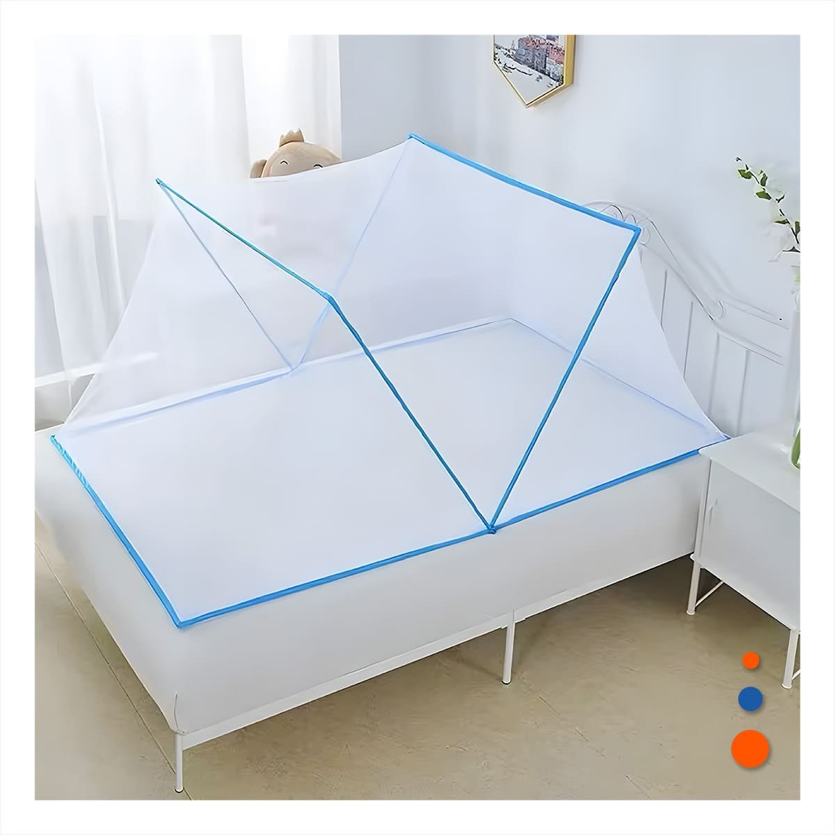 PACK4 MALLA PLEGABLE 130X190CM COMODA Y RESISTENTE Y FACIL DE GUARDAR CELESTE Y+PAPEL REGALO - 5