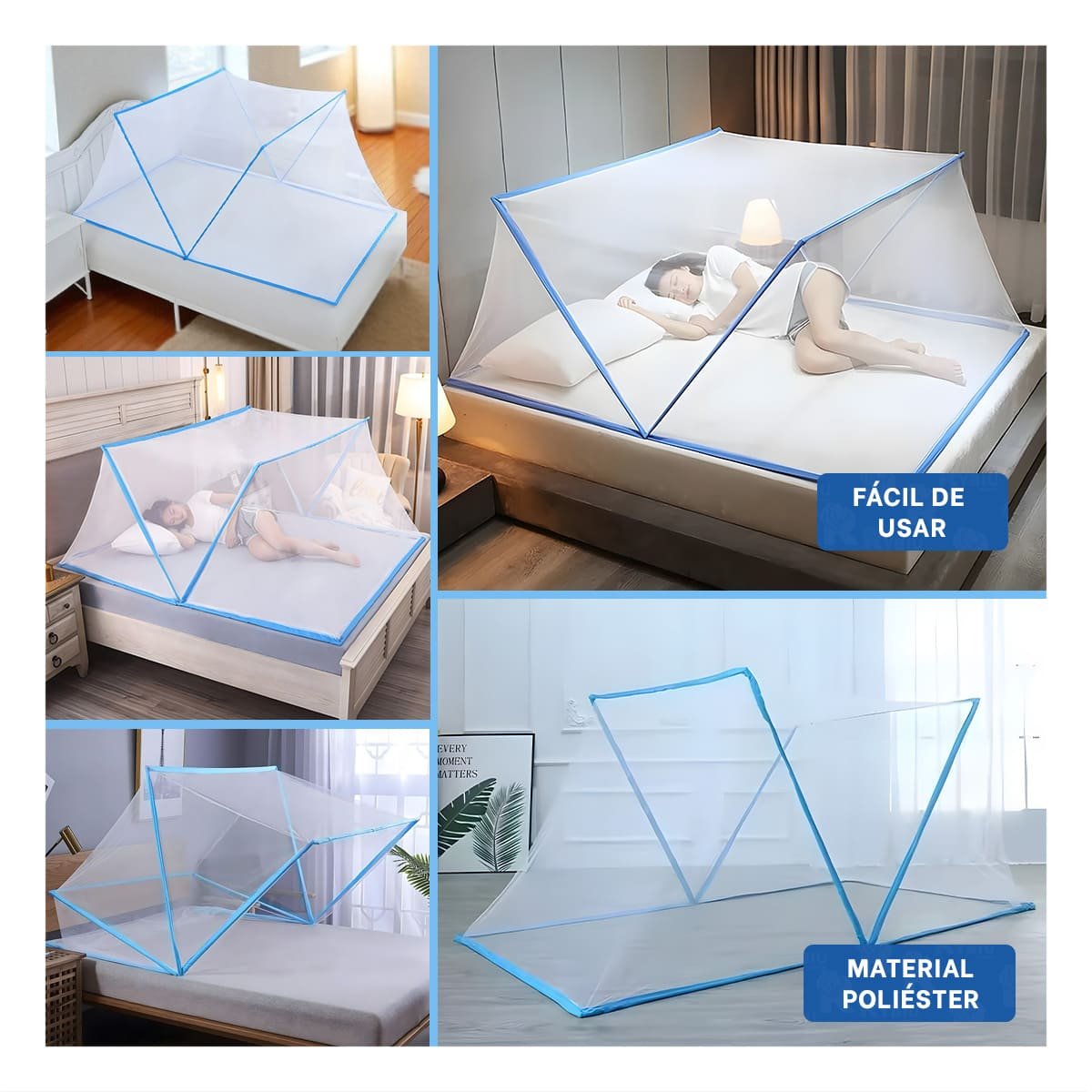 PACK6 PANTALLA PLEGABLE 130X190CM COMPACTA Y SEGURA Y FACIL DE USAR CELESTE Y+PAPEL REGALO - 3