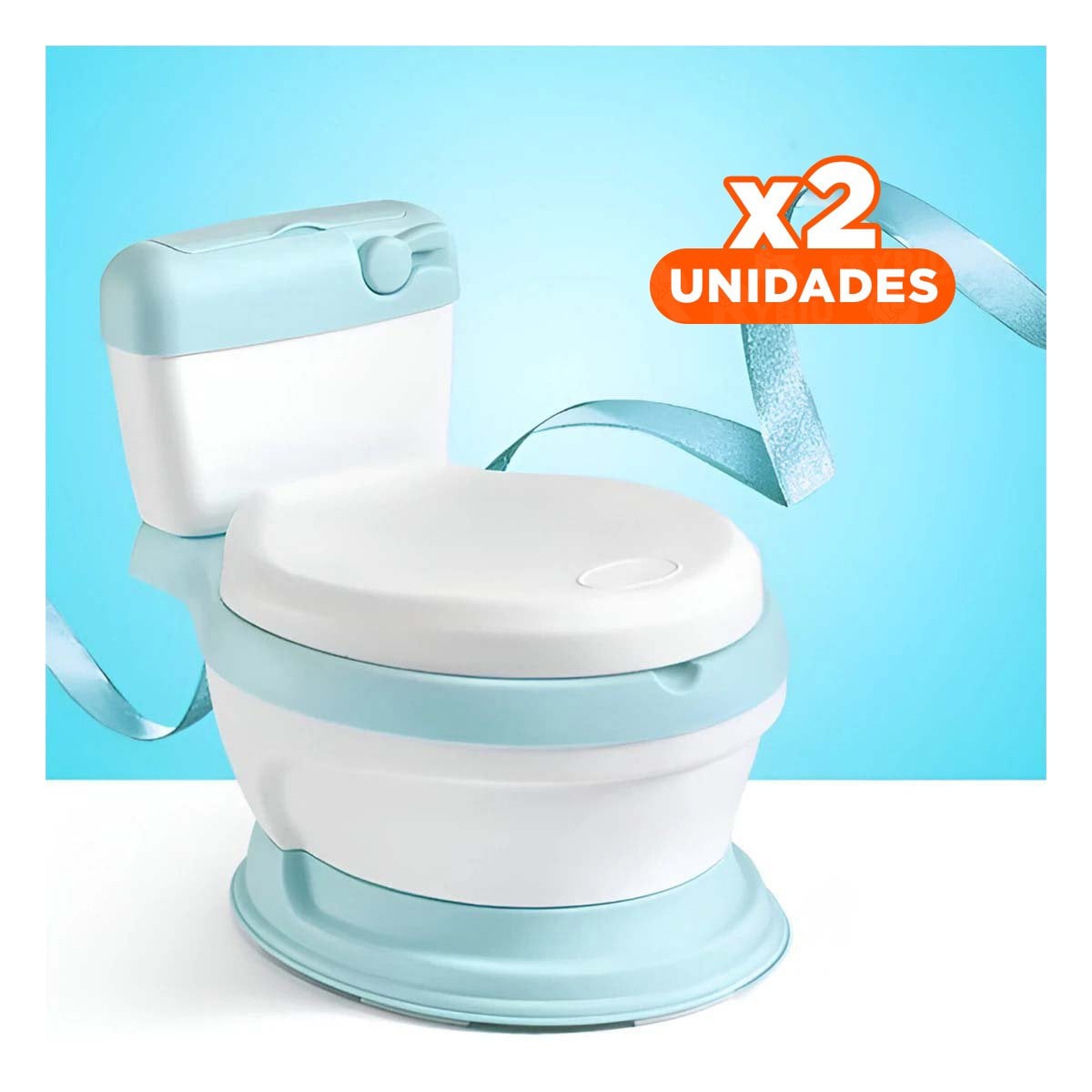 PACK2 ATRACTIVO INODORO INFANTIL CELESTE PARA USO COTIDIANO EN HOGAR Y+REGALO STICKER - 1