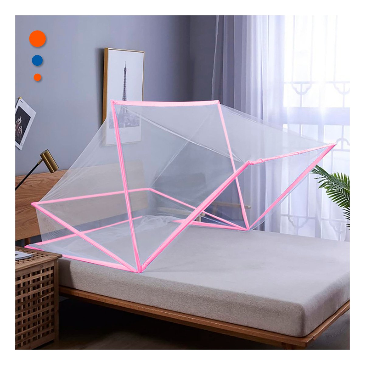 PACK2 PROTECTOR PLEGABLE 130X190CM SEGURO Y COMODO Y PRACTICO EN HOGAR ROSADO - 2