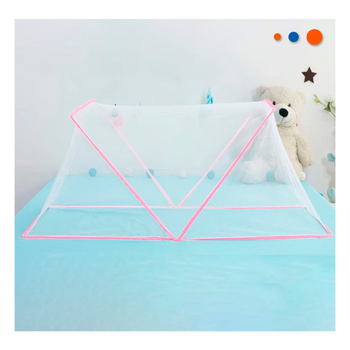 PACK2 PROTECTOR PLEGABLE 130X190CM SEGURO Y COMODO Y PRACTICO EN HOGAR ROSADO - 5