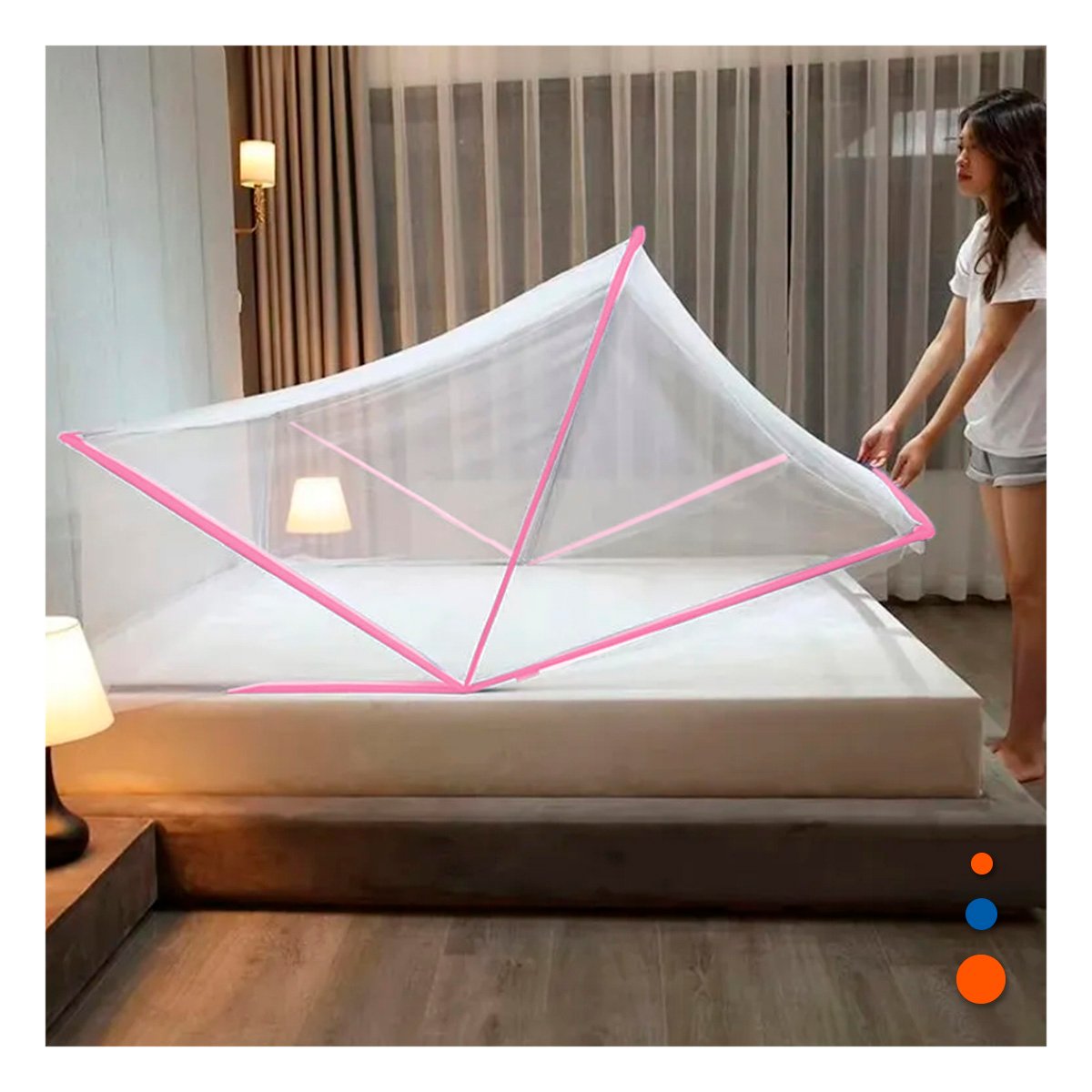 PACK2 MALLA PLEGABLE 130X190CM LIGERA Y PRACTICA Y COMODA ROSADO Y+PAPEL REGALO - 2