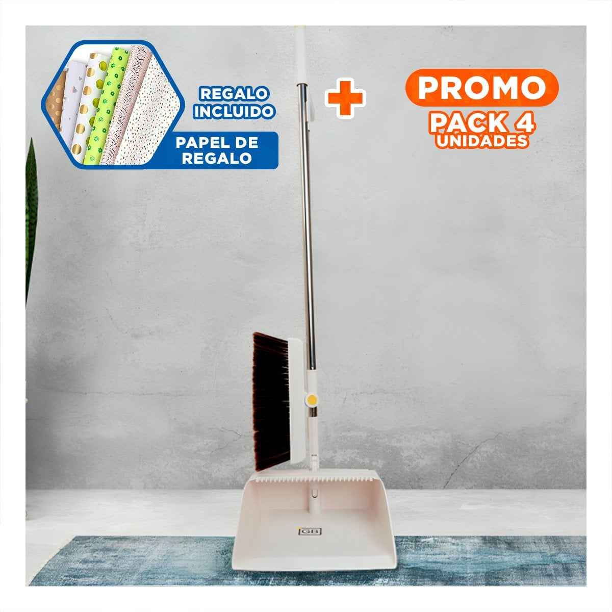 PACK4 ARTICULO VERTICAL PARA BARRER RAPIDOCOLOR BLANCO Y+PAPEL REGALO - 1