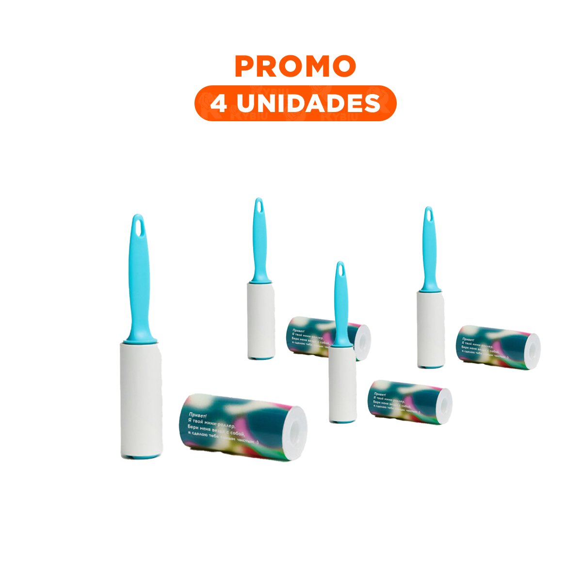 PACK4 SISTEMA QUITA PELUSA EN RODILLO MANUAL PARA PRENDAS CELESTE Y+REGALO STICKER - 1