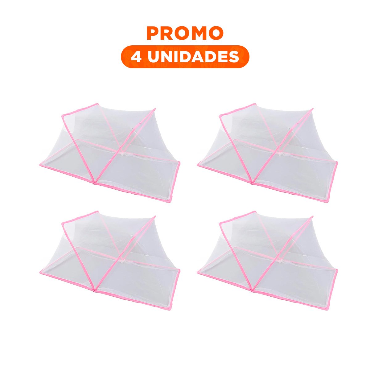 PACK4 MALLA PLEGABLE 130X190CM FACIL DE USAR Y LIGERA Y SEGURA ROSADO Y+REGALO STICKER - 1