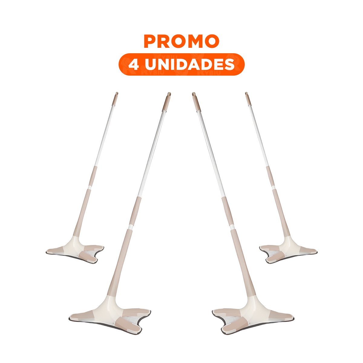 PACK4 FREGONA SUAVE MARIPOSA CON MICROFIBRA PARA ASEO RAPIDO DE PISOS BEIGE Y+REGALO STICKER - 1