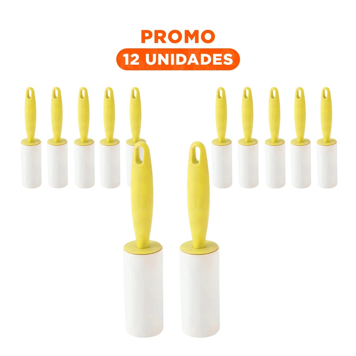 PACK12 RODILLO DE LIMPIEZA PORTATIL PARA QUITA PELUSA EN HOGAR AMARILLO EXTRA Y+REGALO STICKER - 1