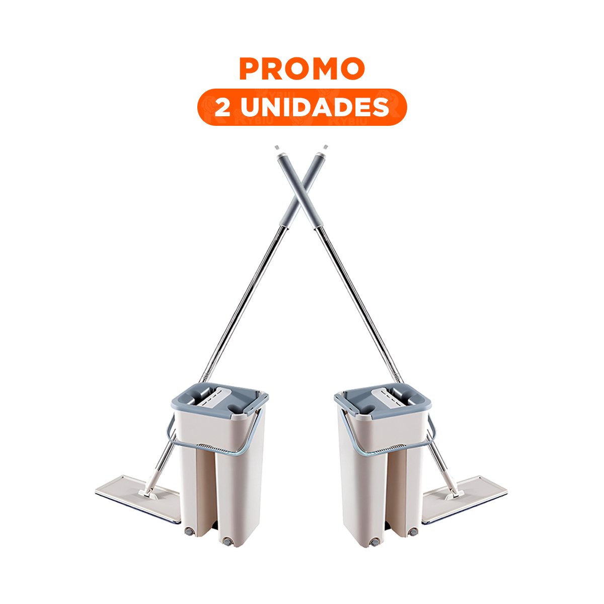 PACK2 MOPA PROFESIONAL 360 CON BALDE CENTRIFUGADOR PARA HOGAR GRIS CLARO - 1