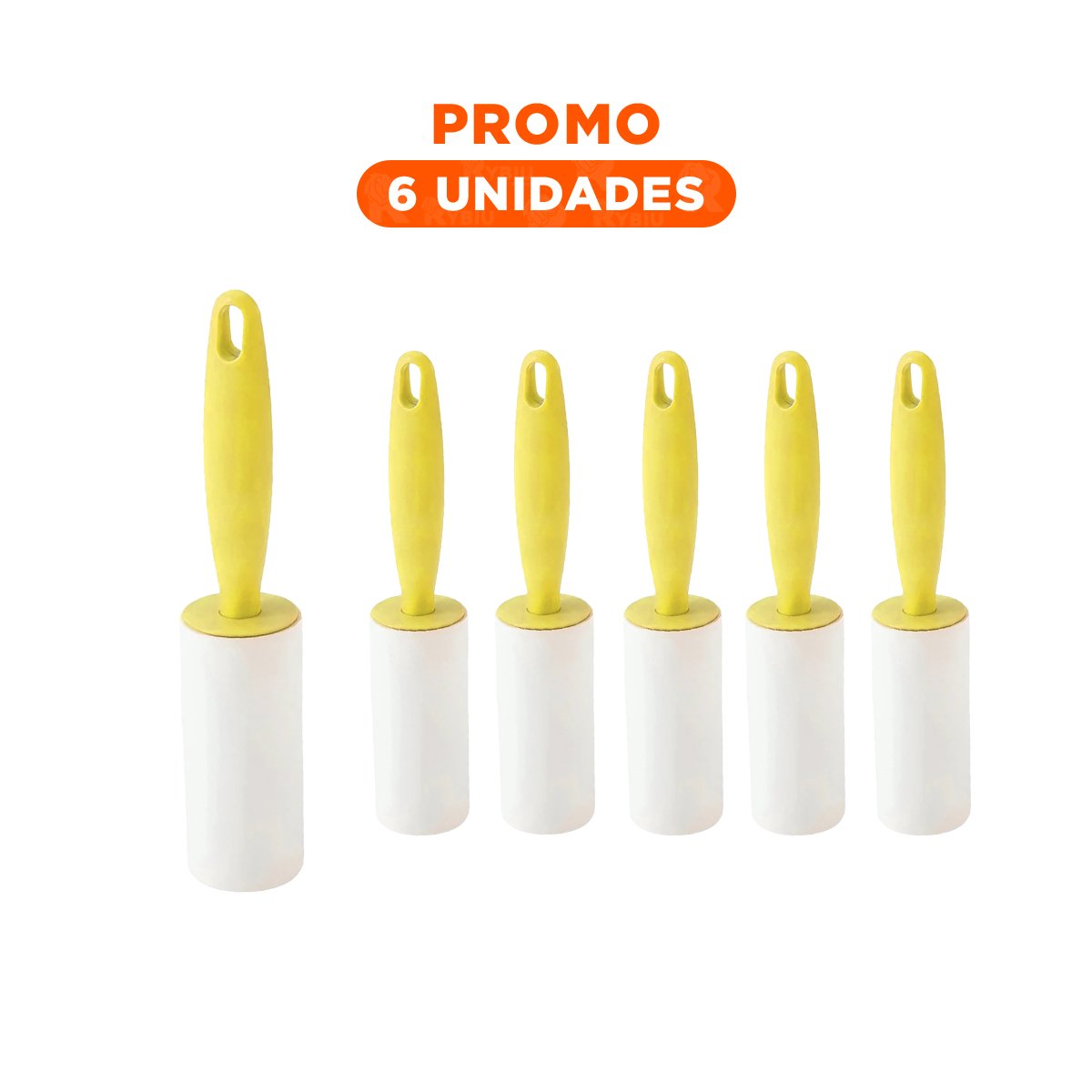 PACK6 SISTEMA QUITA PELUSA EN RODILLO PORTATIL PARA HOGAR AMARILLO PRO - 1